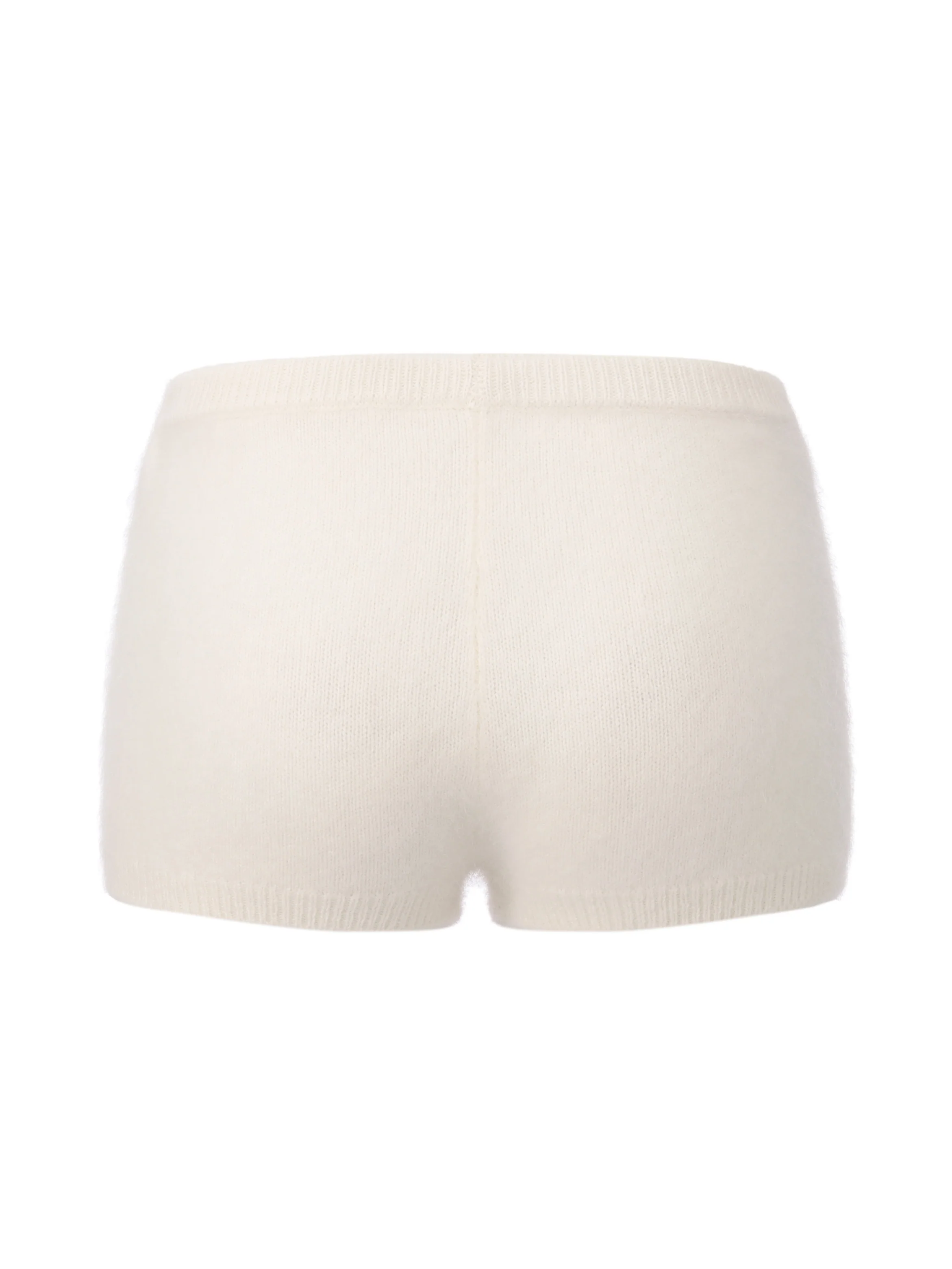 Brigitte Brushed Knit White Micro Shorts - Image 8