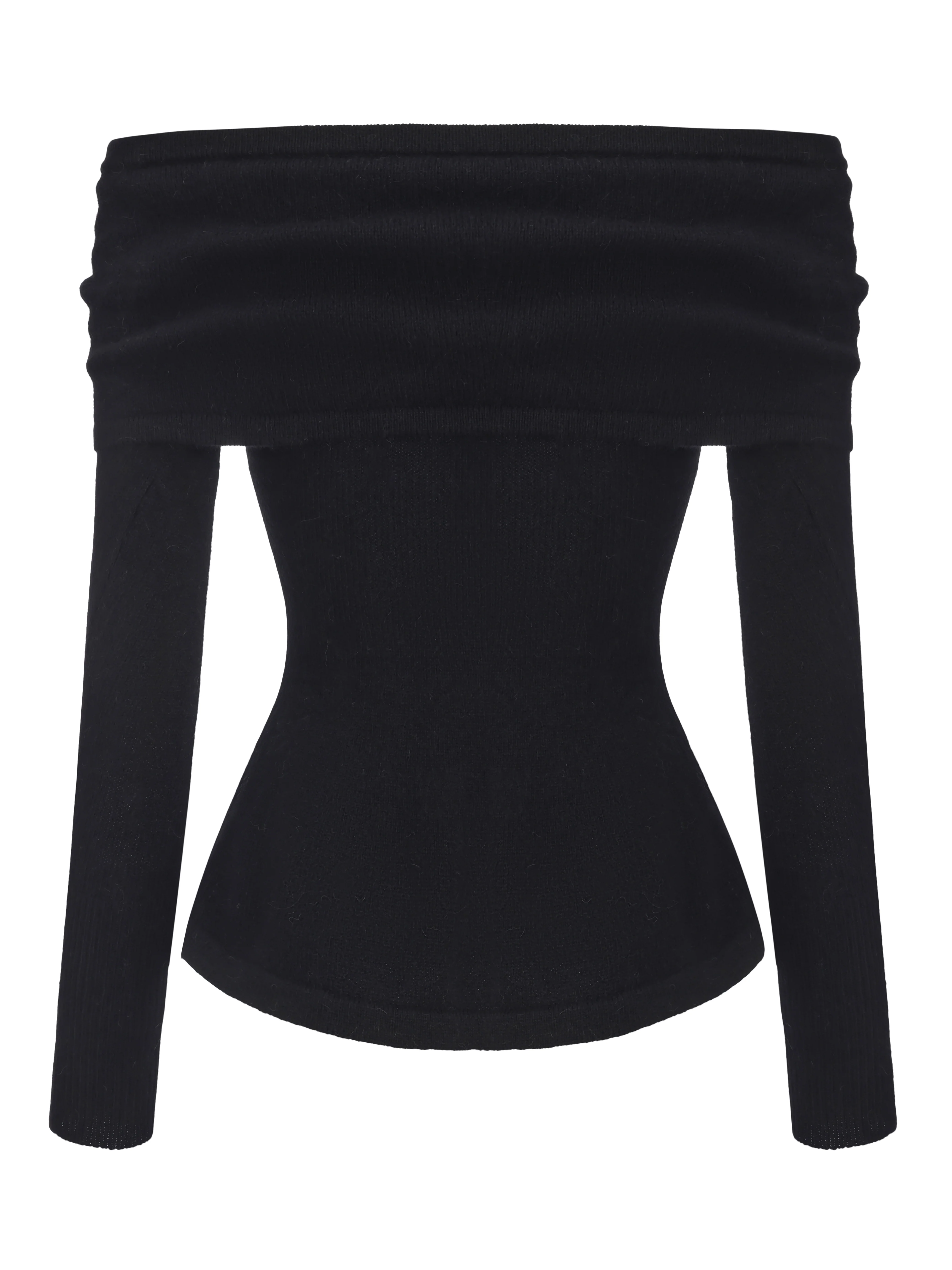 Brigitte Off-Shoulder Knit Black Top - Image 10