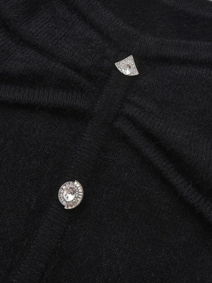 Brigitte Off-Shoulder Knit Black Top - Image 6