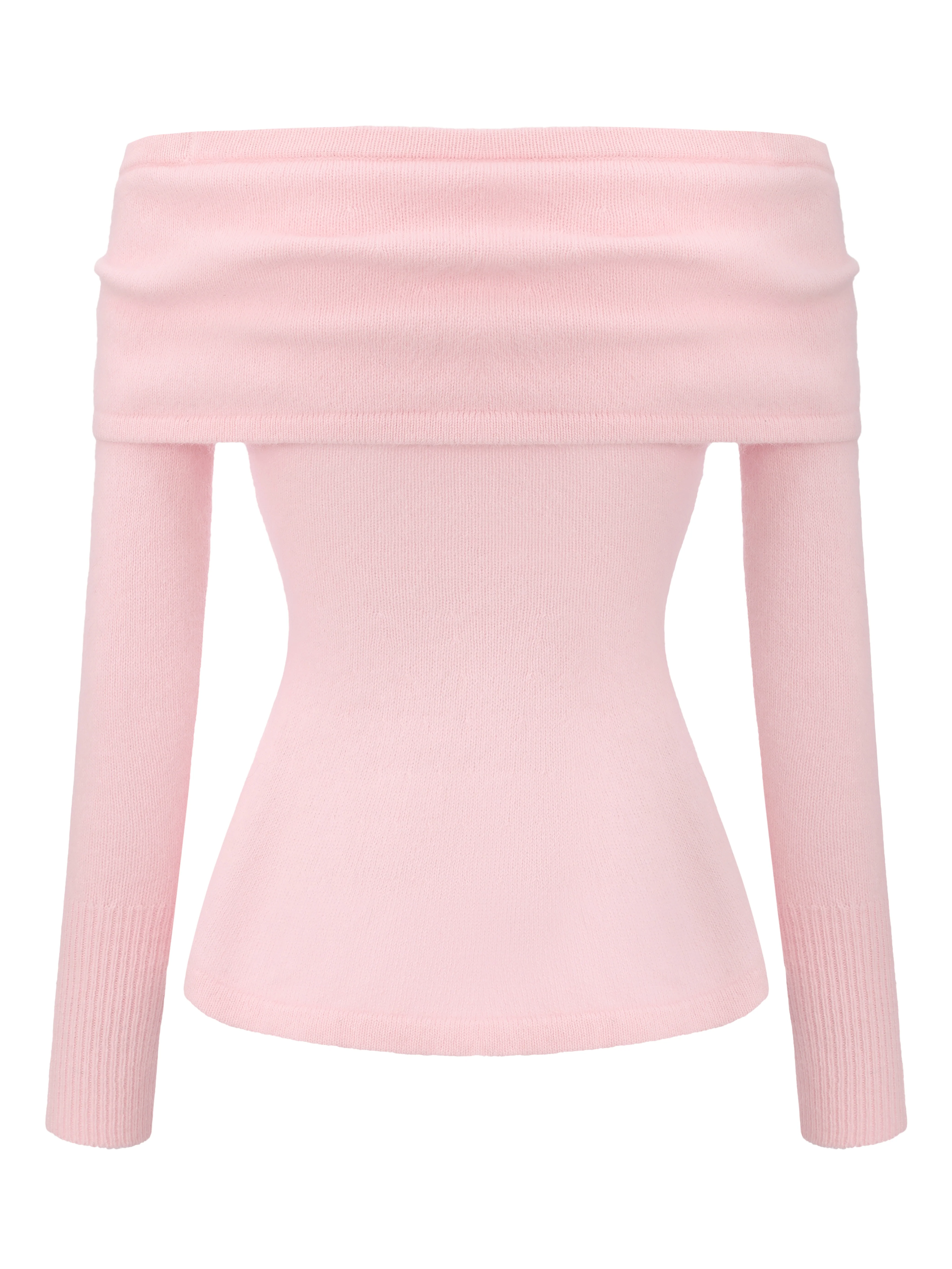Brigitte Off-Shoulder Knit Pink Top - Image 12