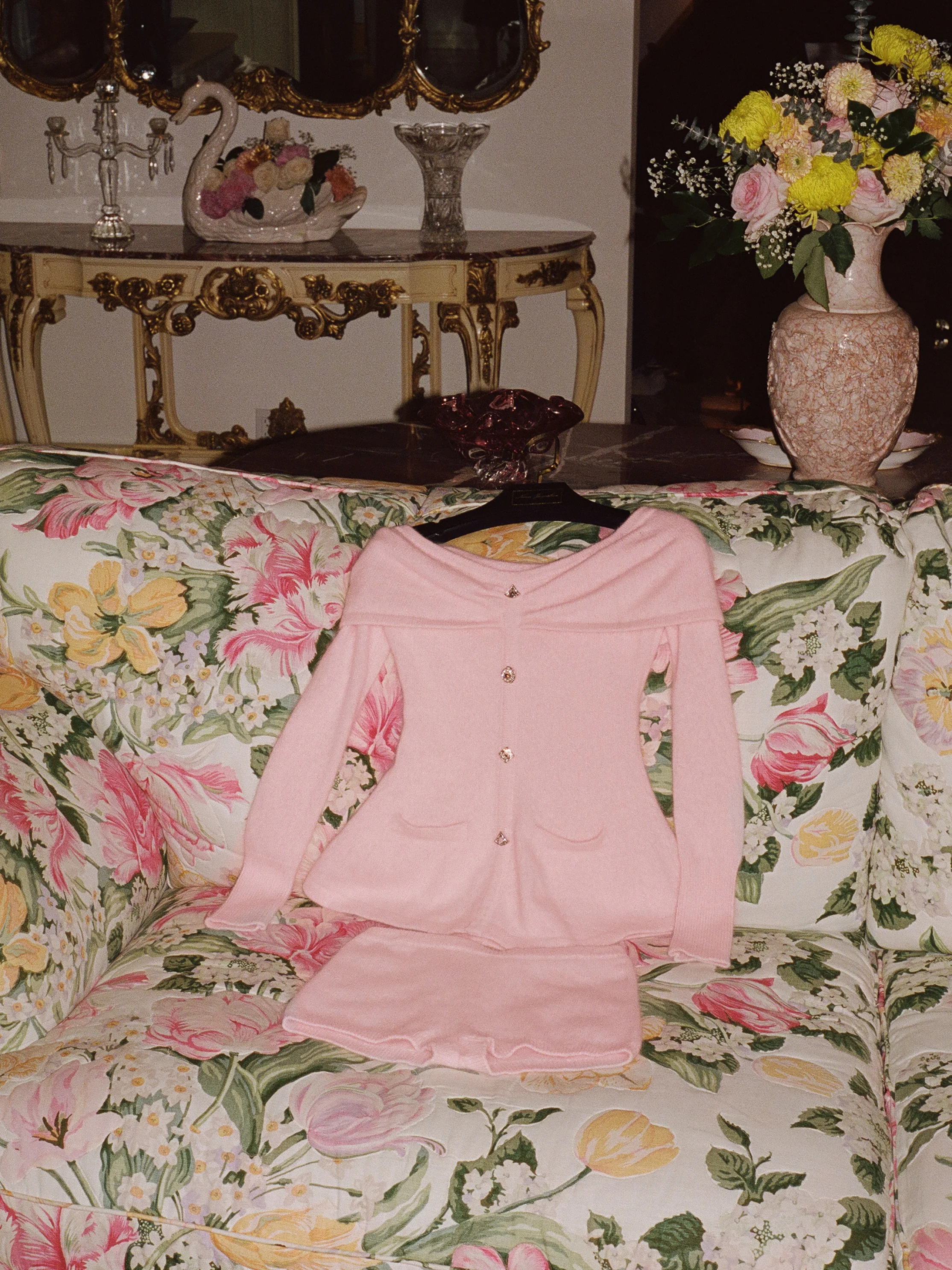 Brigitte Off-Shoulder Knit Pink Top - Image 4