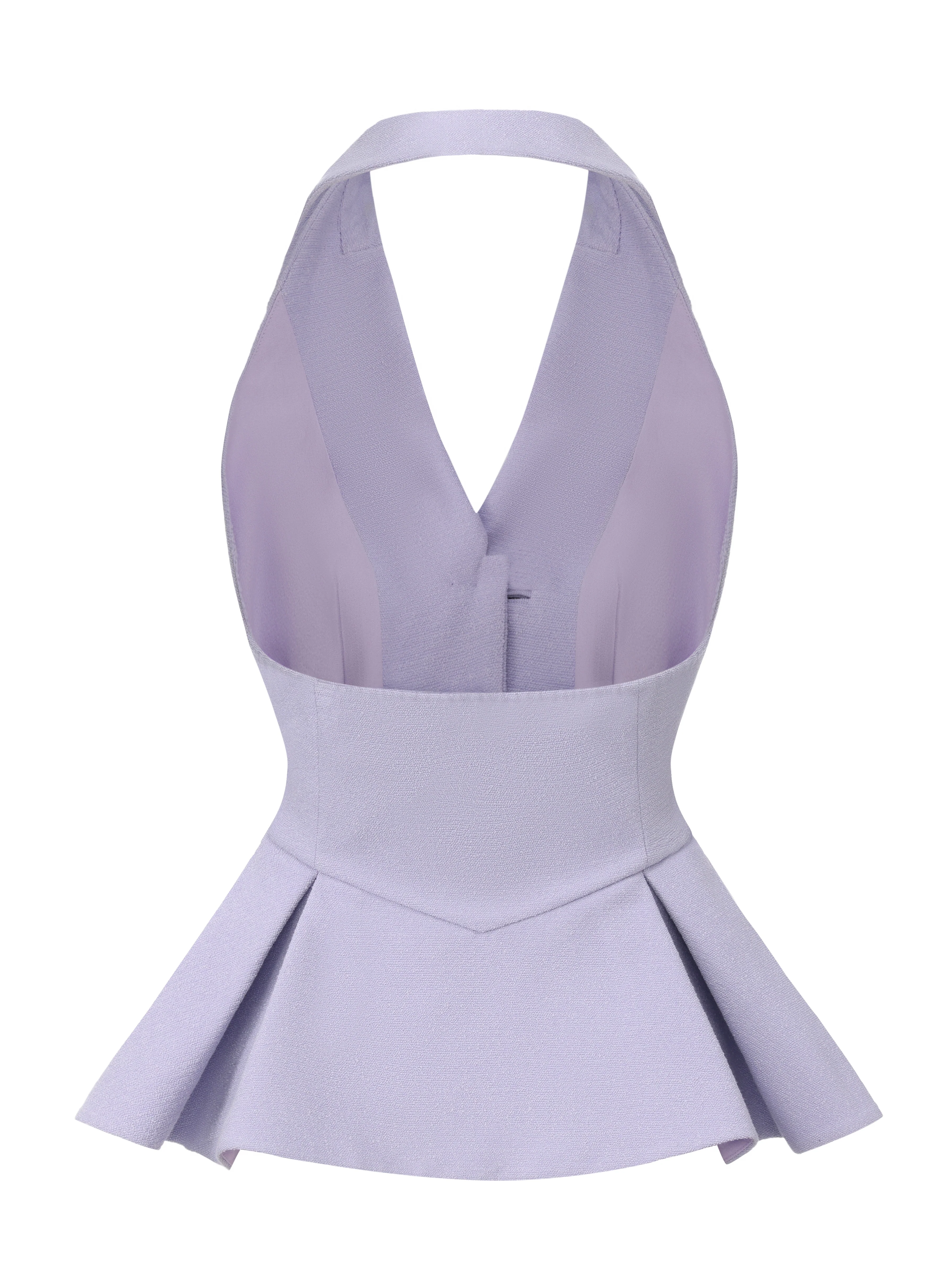 Camille Crystal-Button Purple Peplum Vest - Image 11