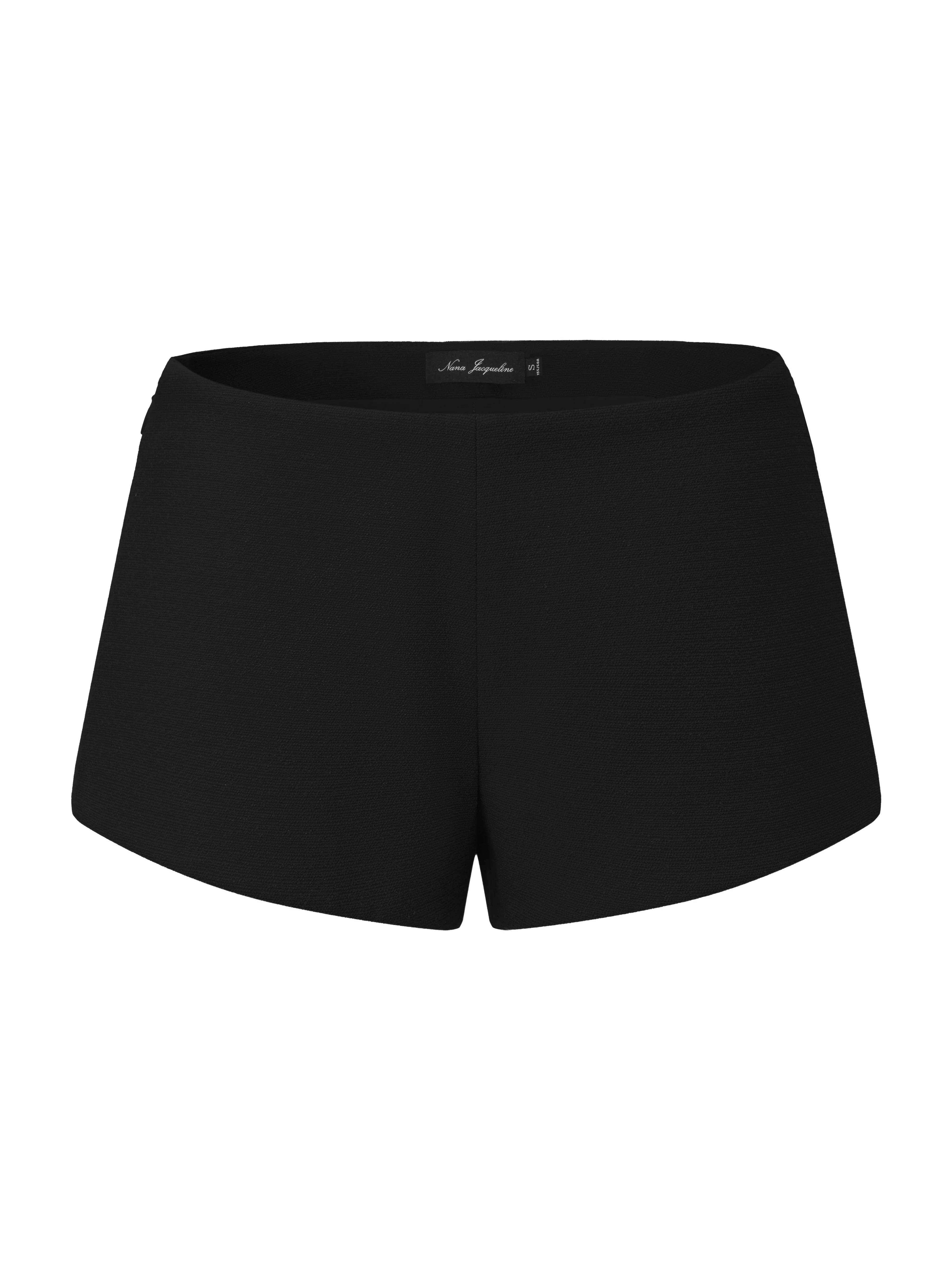 Camille Tailored Black Mid-Rise Shorts - Image 7