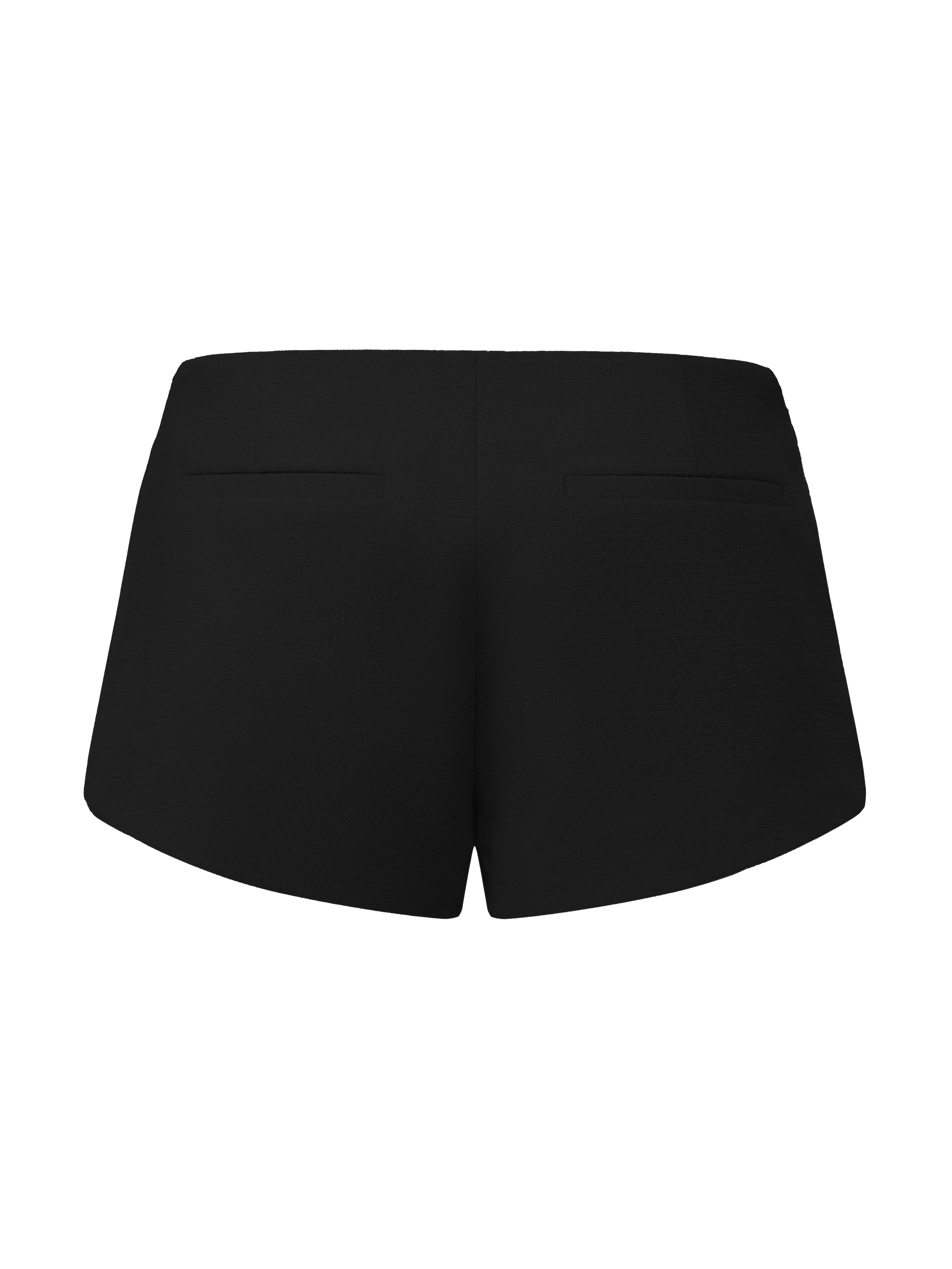 Camille Tailored Black Mid-Rise Shorts - Image 8
