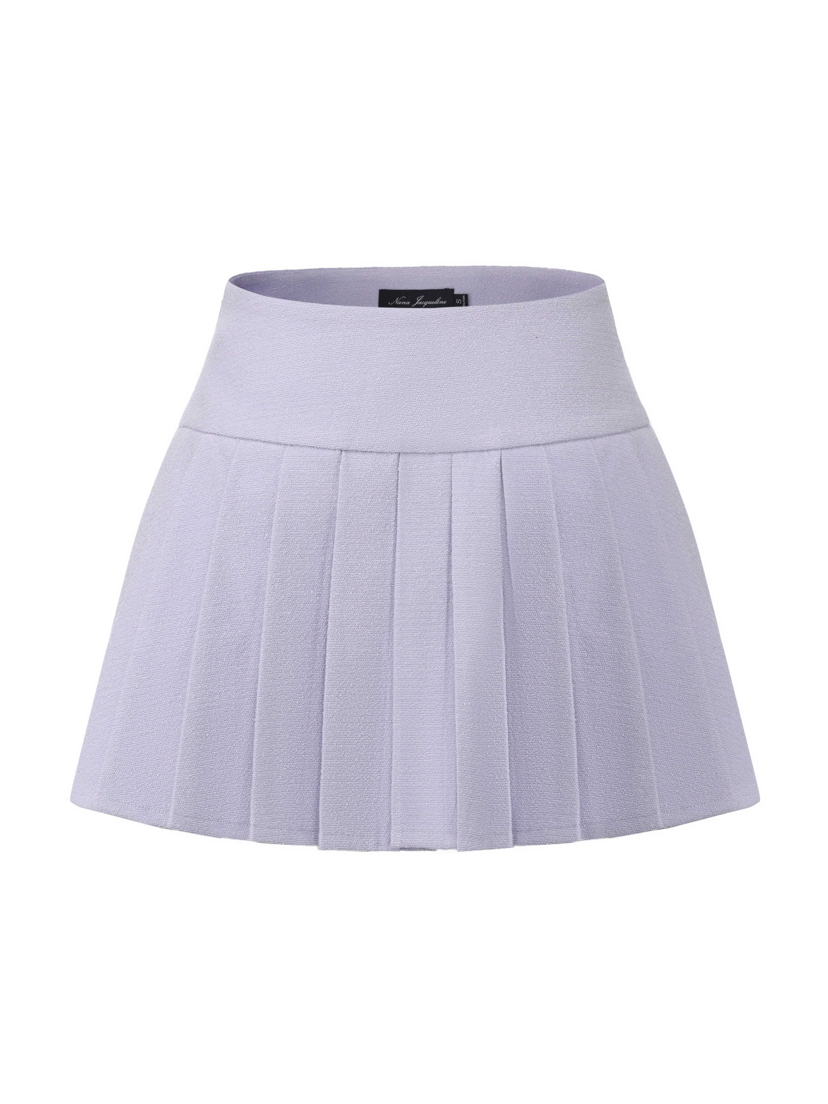 Camille Tailored Pleated Purple Mini Skirt - Image 7
