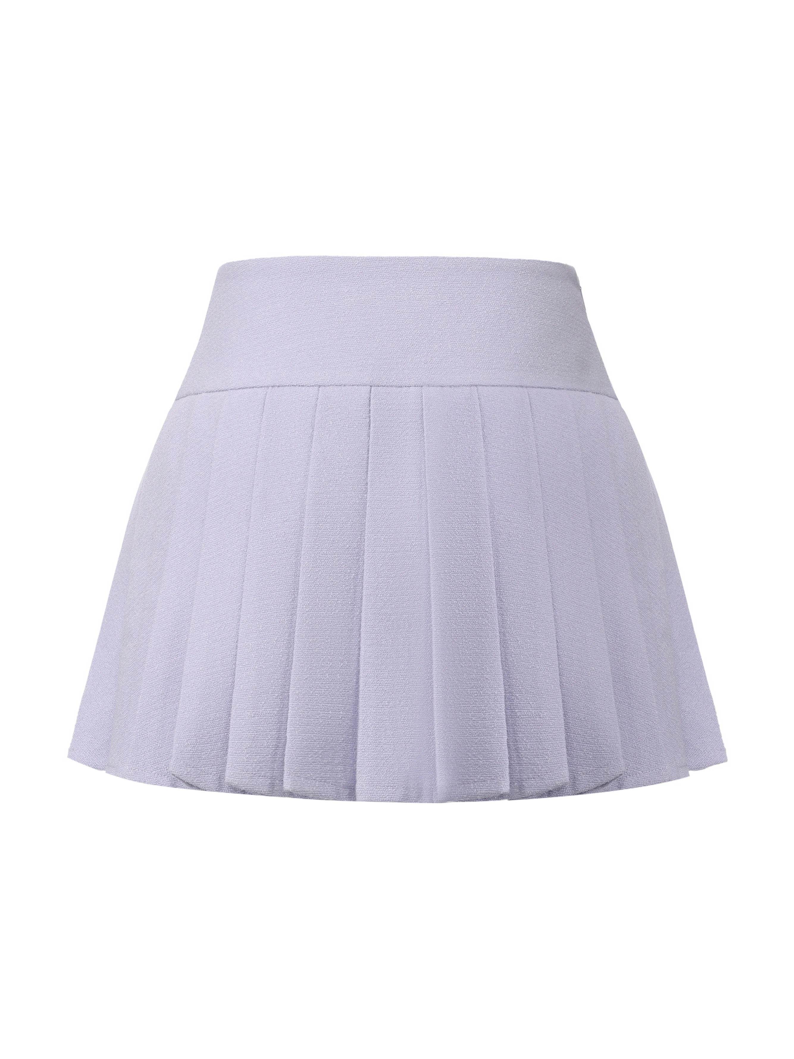Camille Tailored Pleated Purple Mini Skirt - Image 8