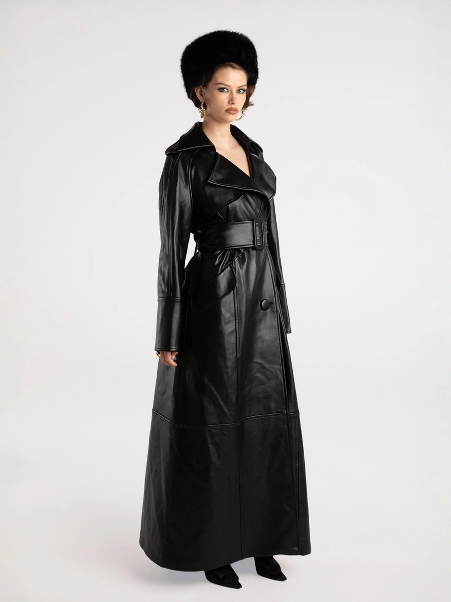 Cara Trench Coat (Black) (Final Sale) - Image 4