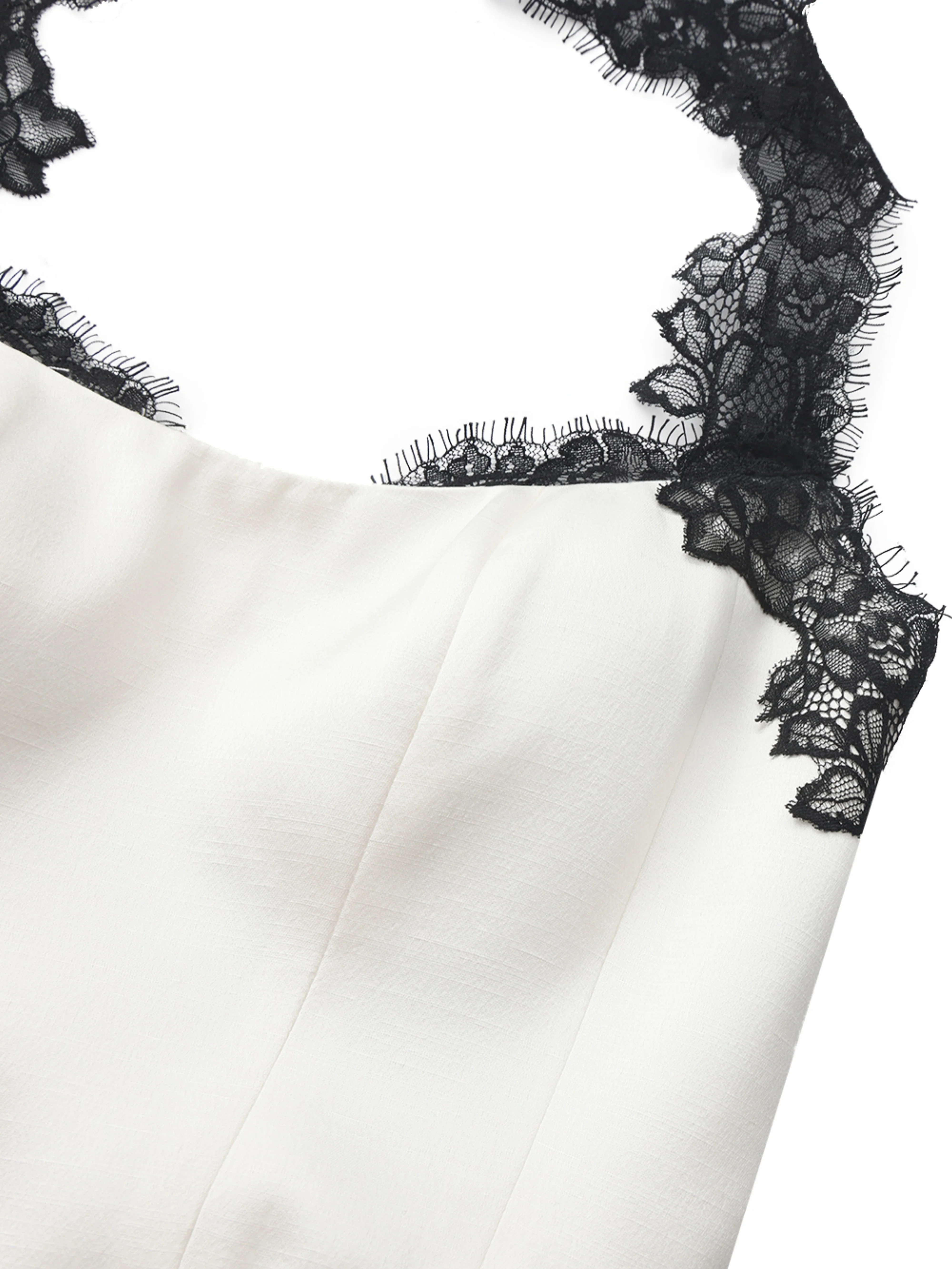 Chantal Lace Halter Ivory Acetate Maxi Dress - Image 7