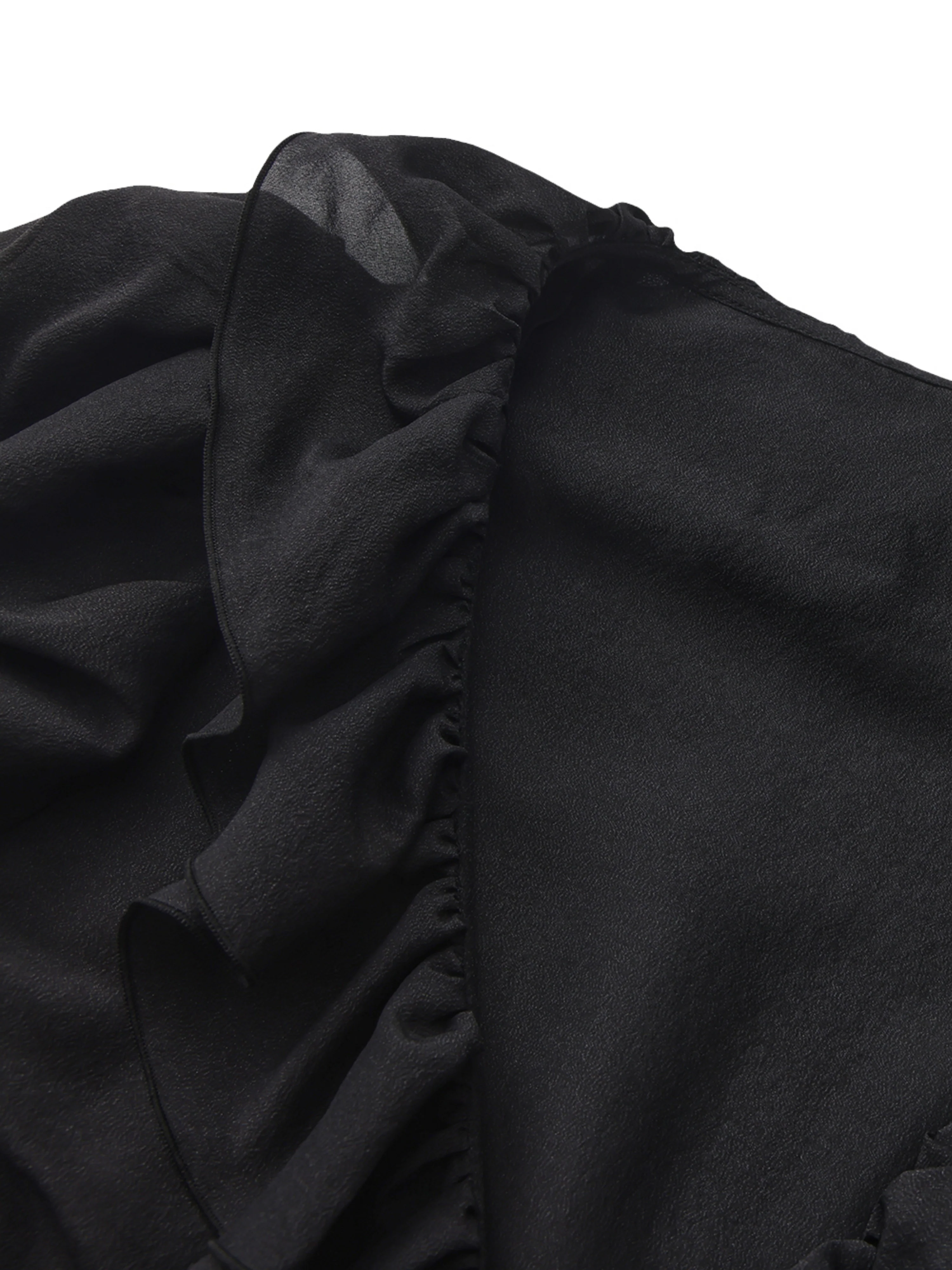 Charlotte Ruffle Black Wrap Top - Image 5