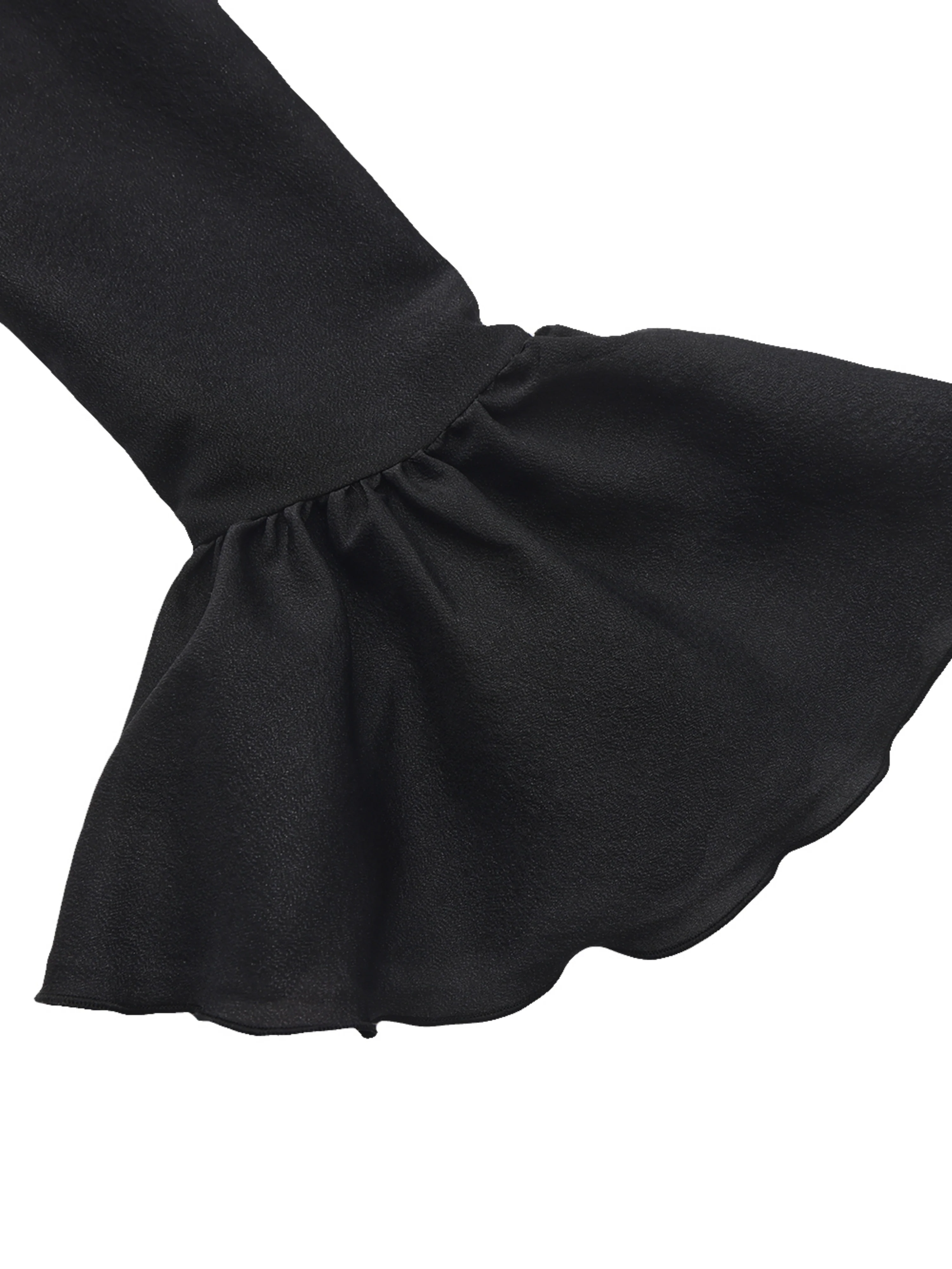 Charlotte Ruffle Black Wrap Top - Image 7