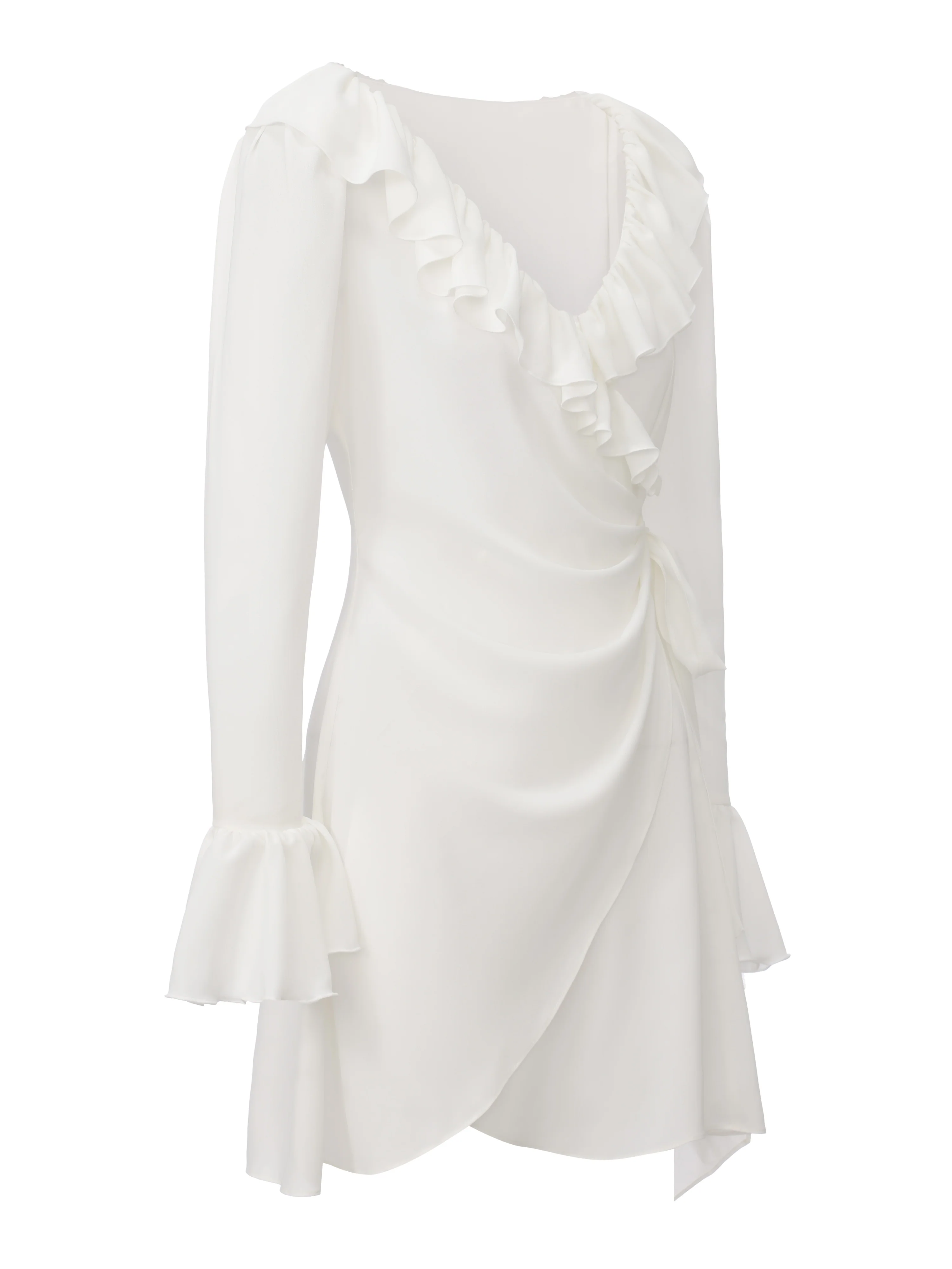 Charlotte Ruffle White Dress - Image 10
