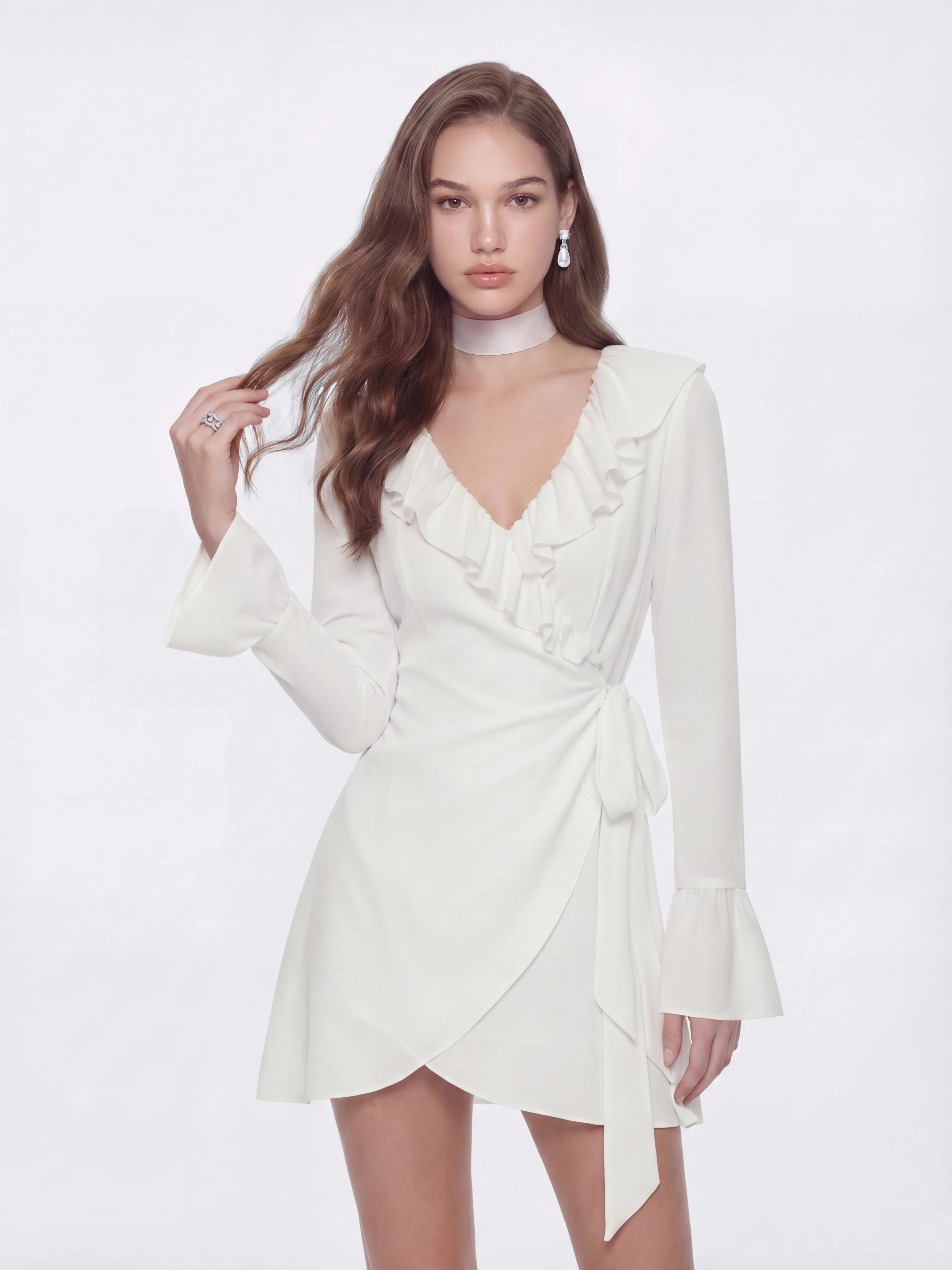 Charlotte Ruffle White Dress - Image 4