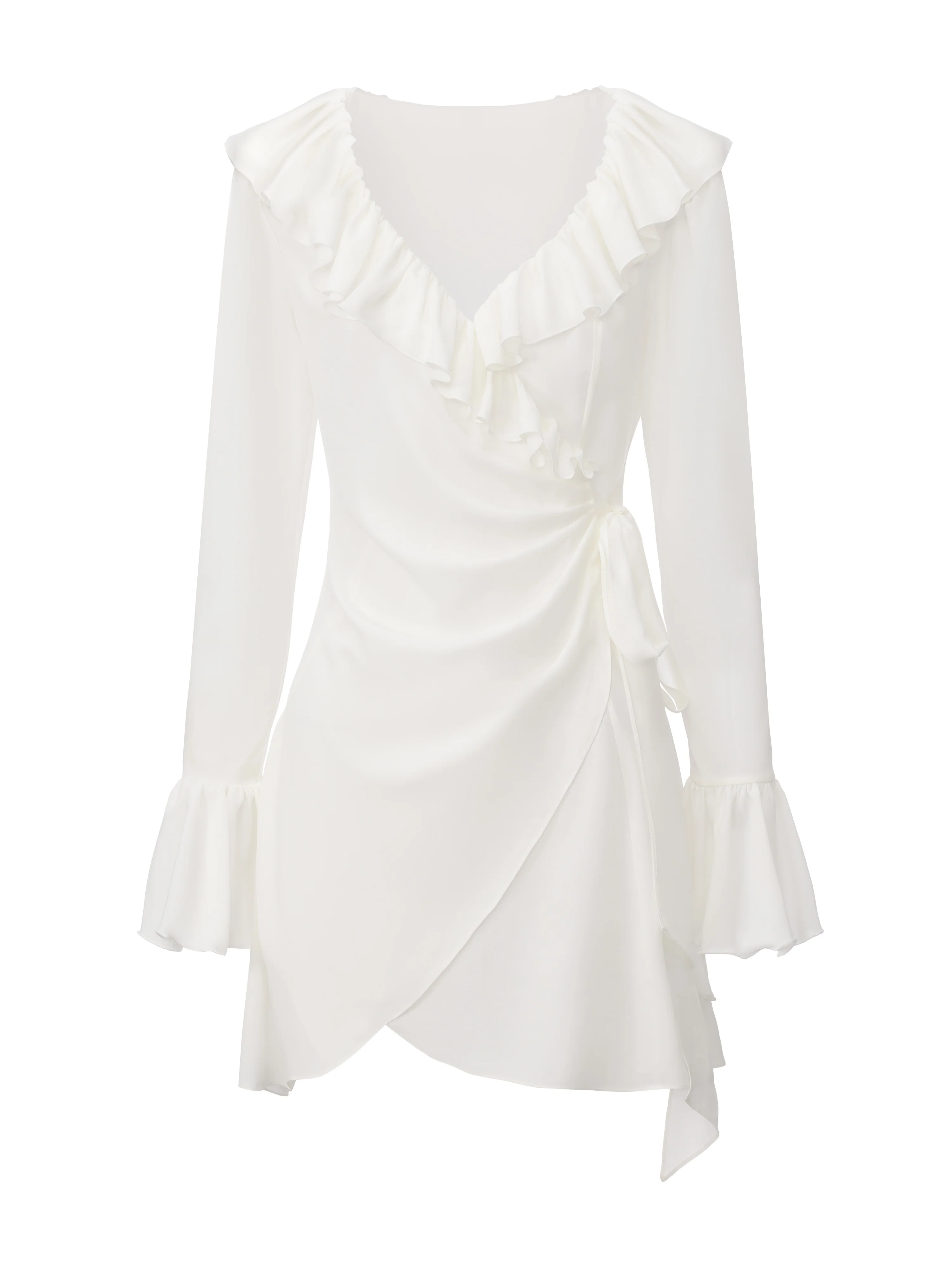 Charlotte Ruffle White Dress - Image 9