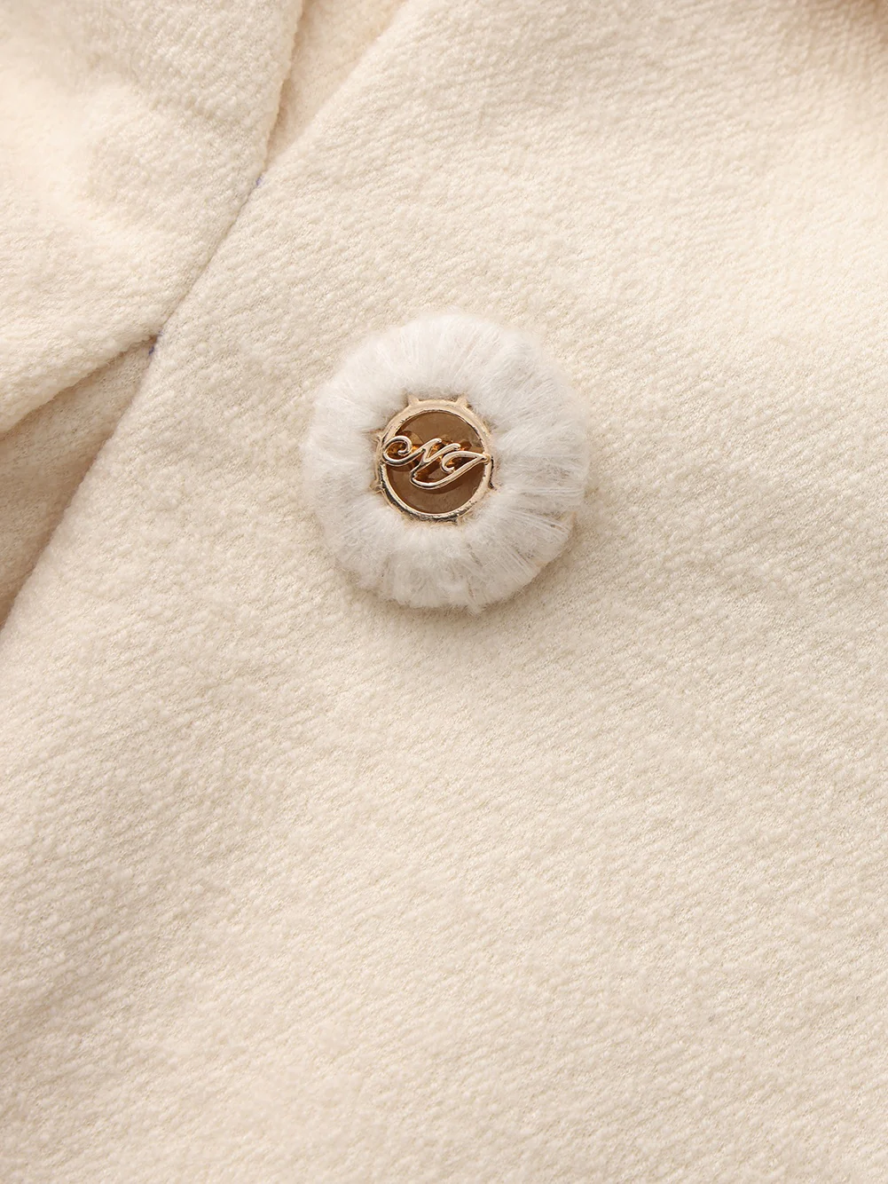 Claudine Bow-Back Wool White Coat - Image 8