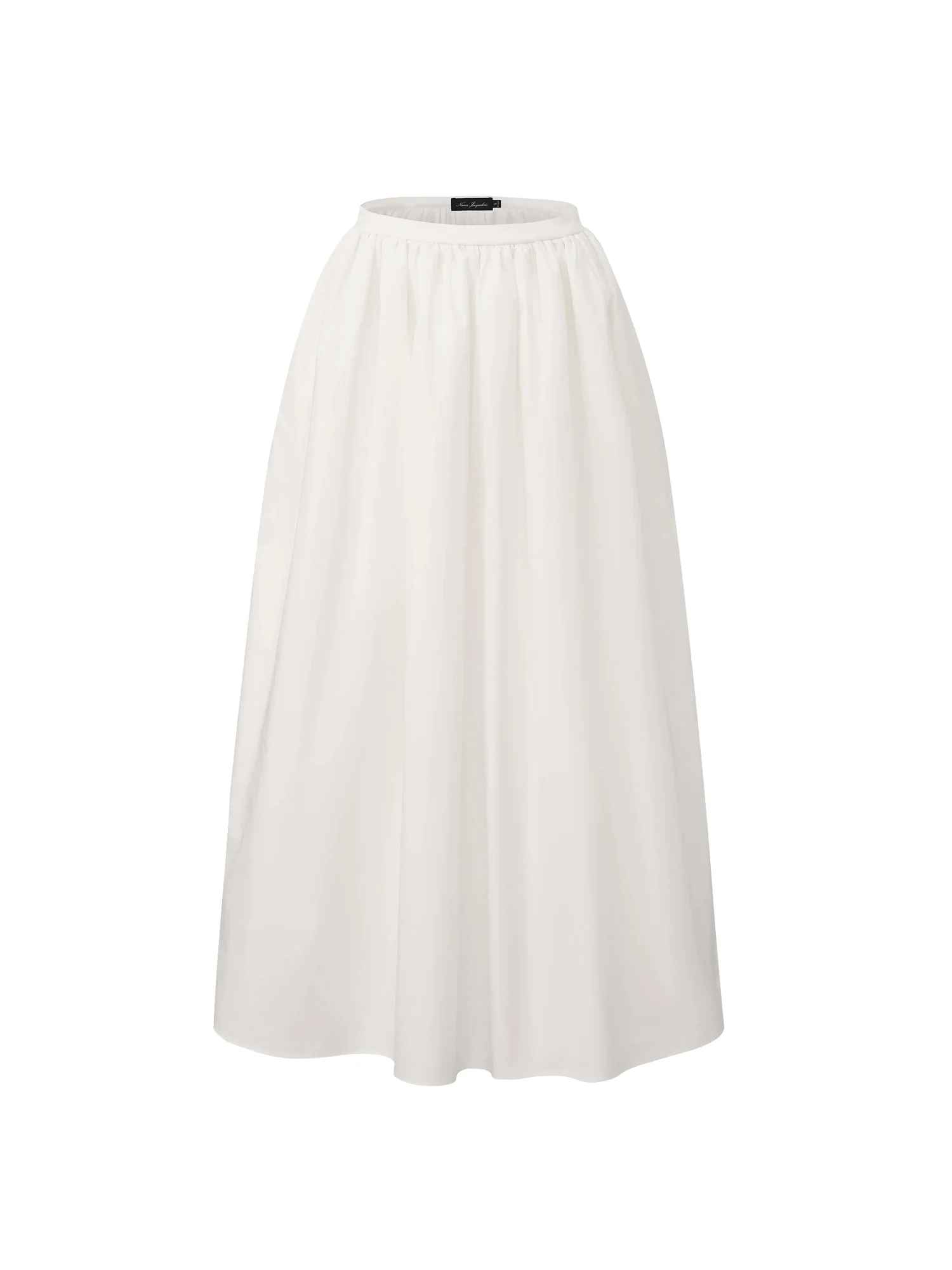 Claudine High-Waist A-Line White Midi Skirt - Image 12