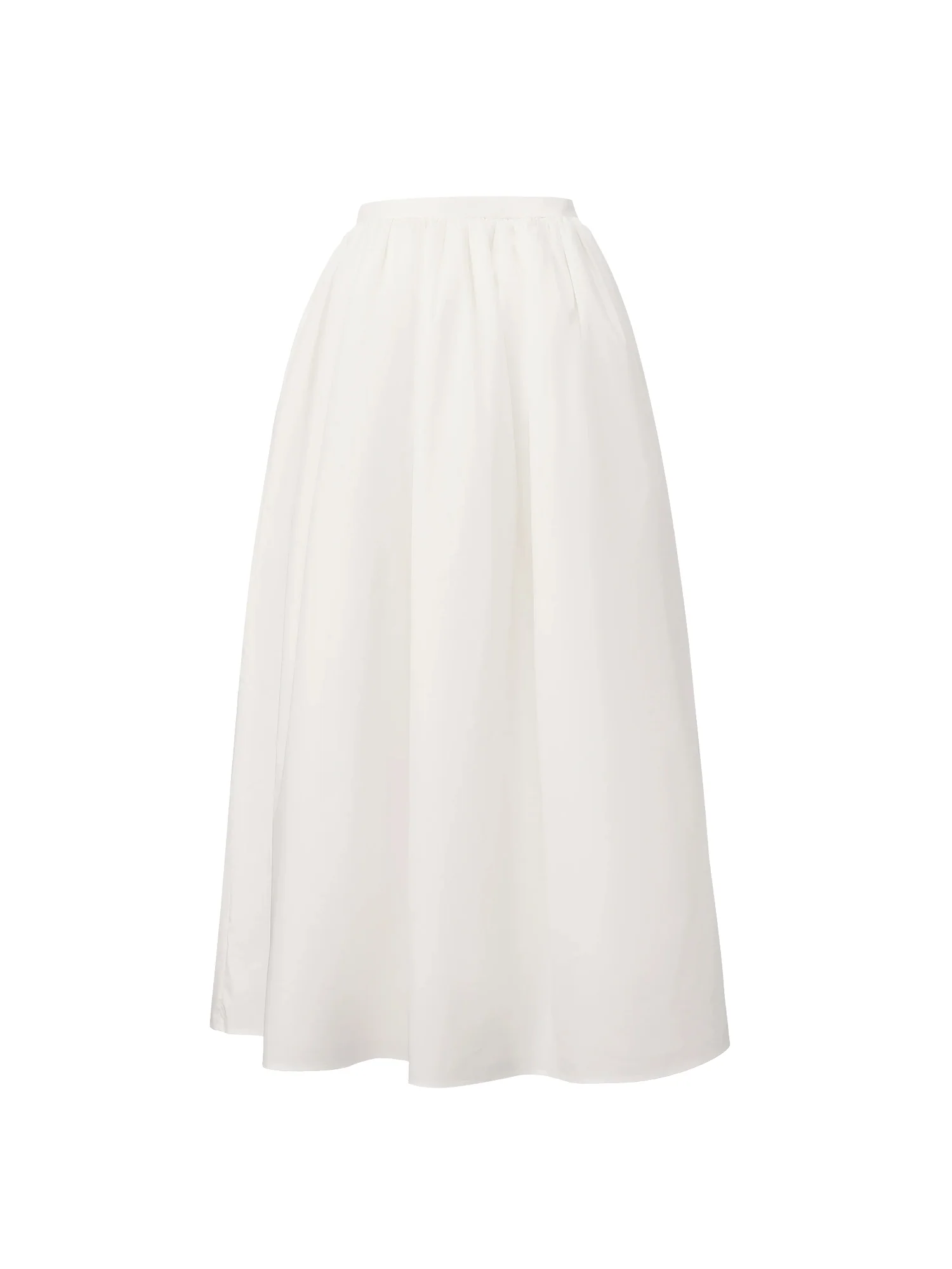 Claudine High-Waist A-Line White Midi Skirt - Image 13