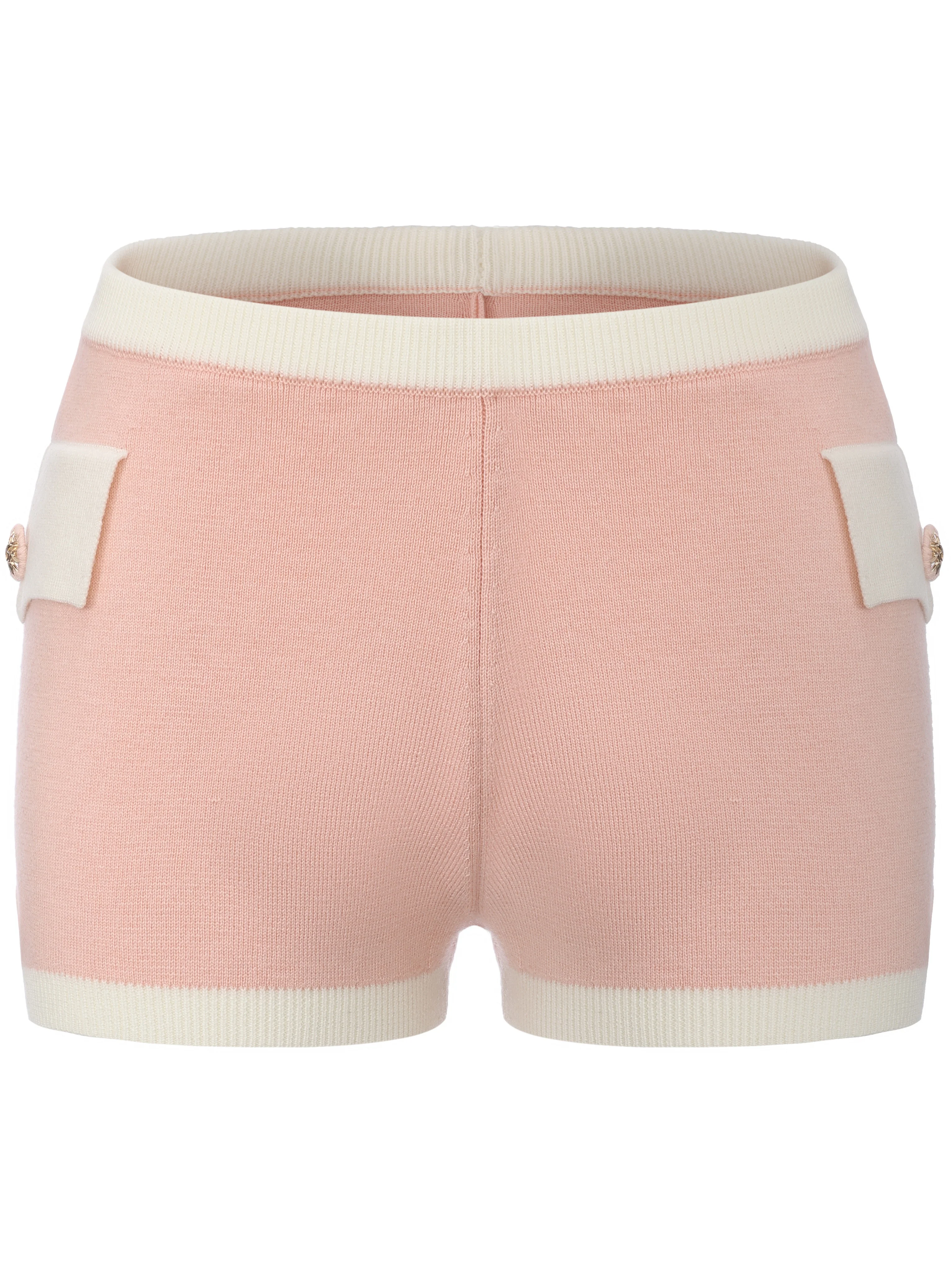 Colette Contrast Knit Pink Micro Shorts - Image 9