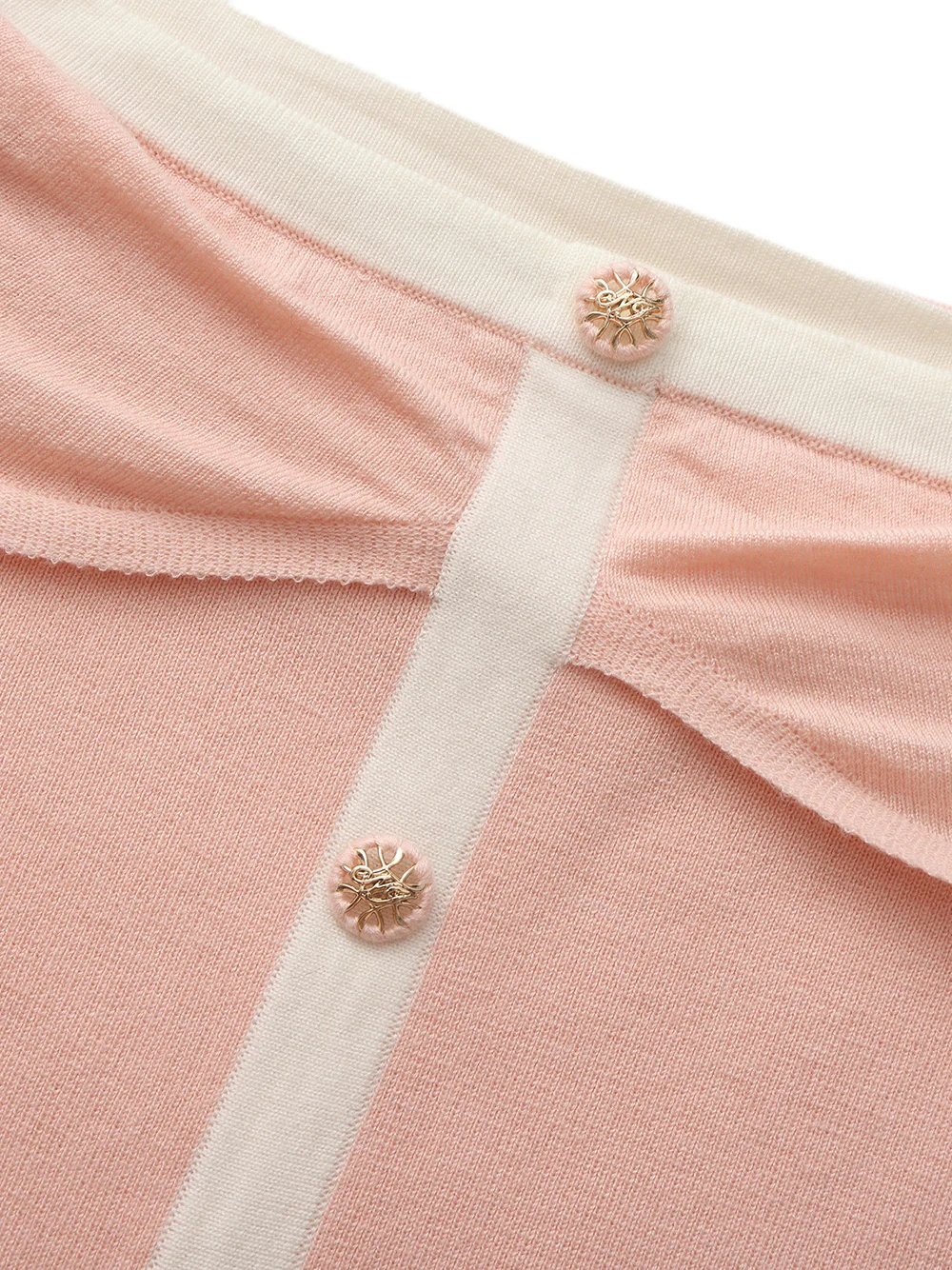 Colette Off-Shoulder Contrast Knit Pink Top - Image 5