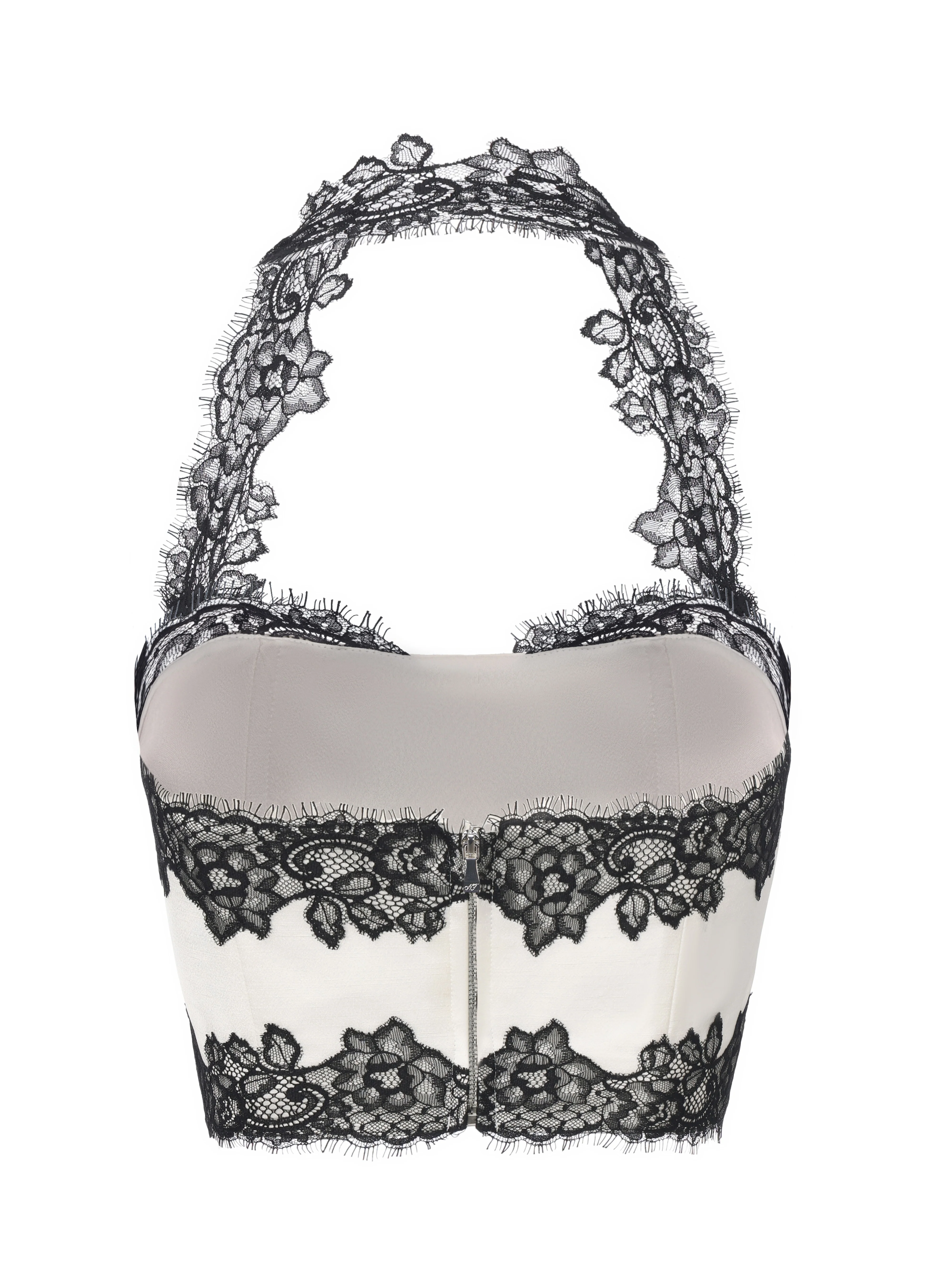 Daniela Lace Halter Ivory Acetate Top - Image 12