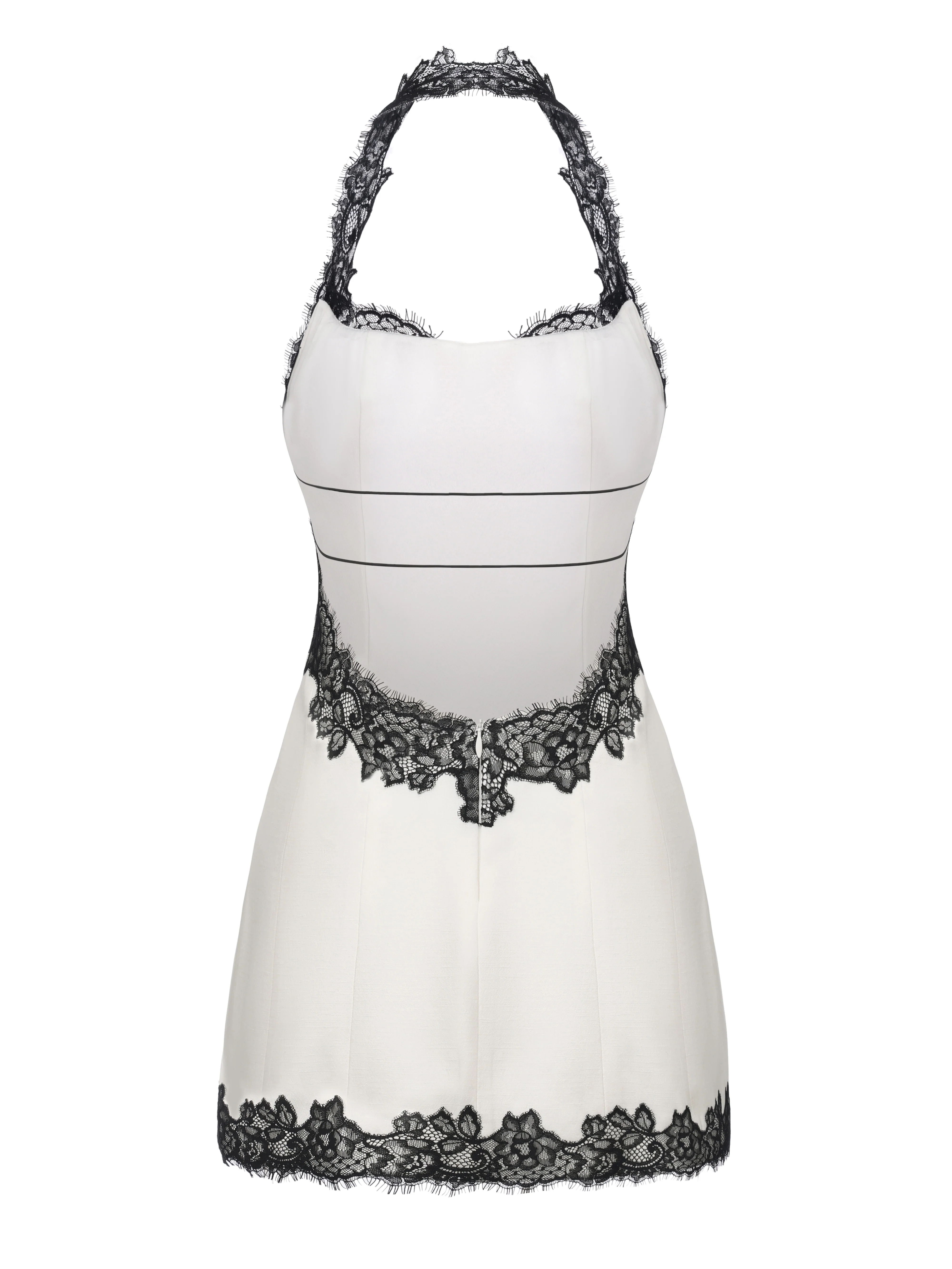 Daniela Lace Halter White Mini Dress - Image 11