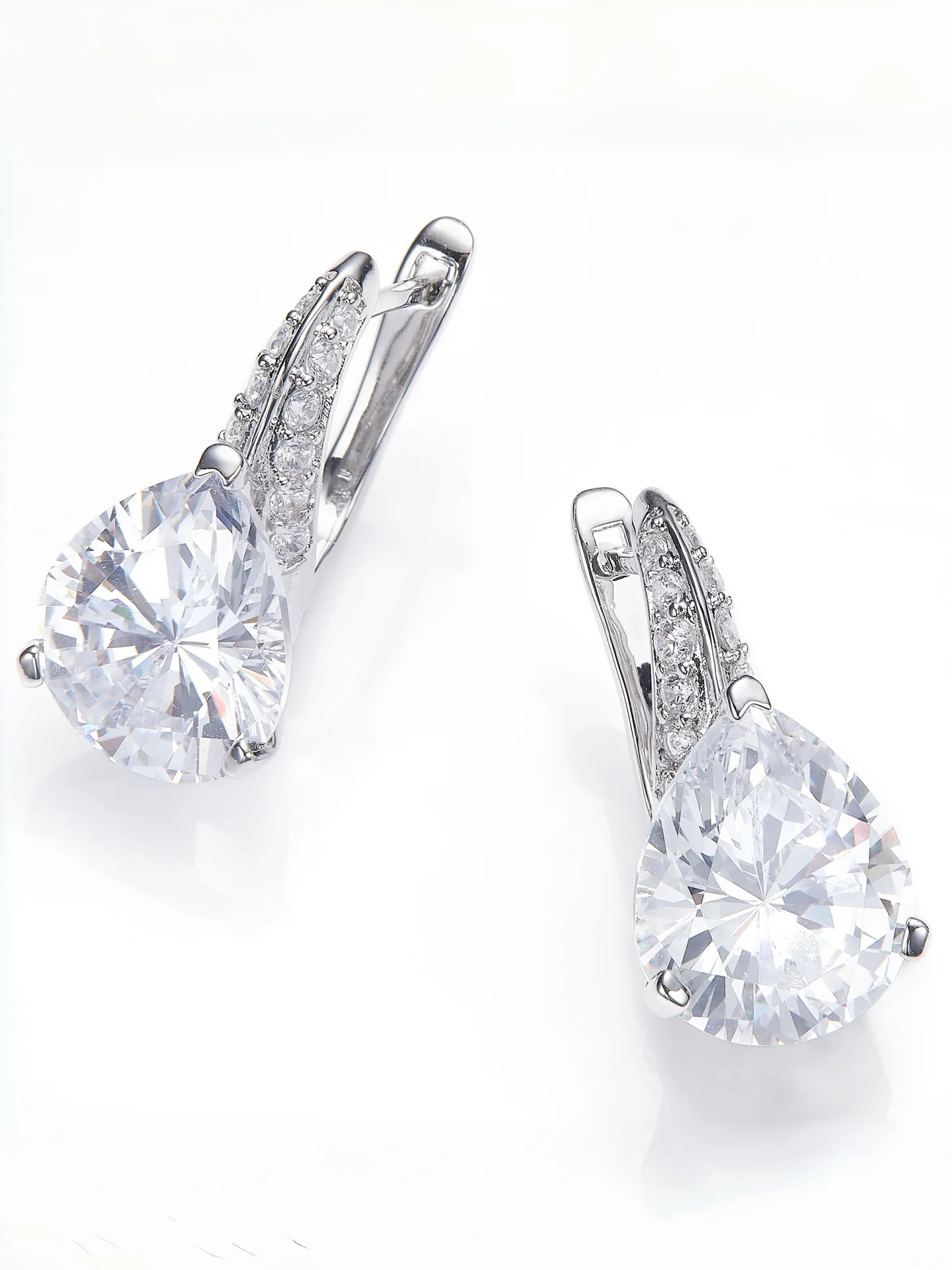 Daniela Pear Cut Crystal Drop Earrings - Image 8