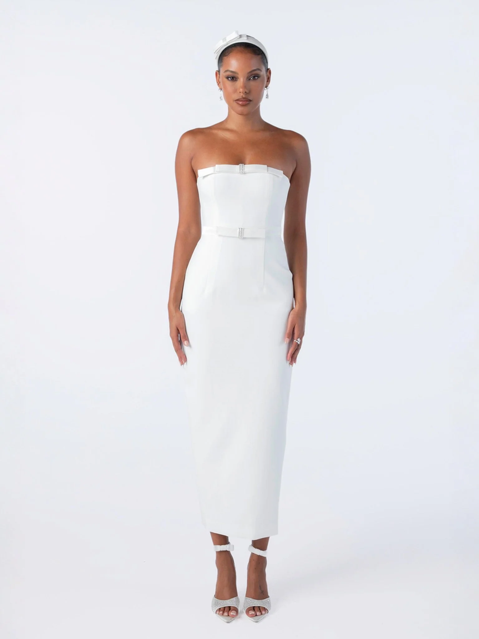 Demi Bow Dress (White)