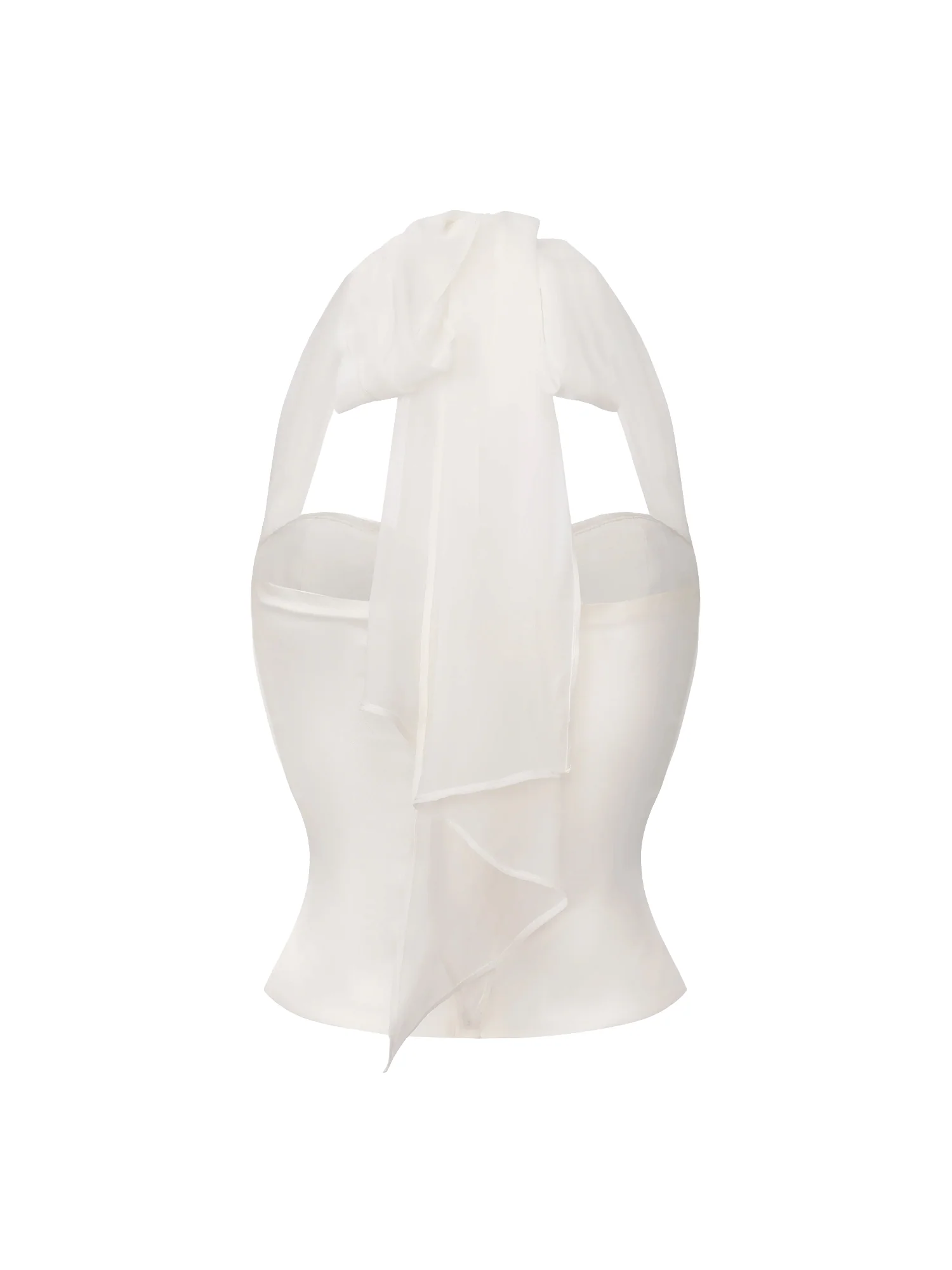 Edwina Satin Halter White Top - Image 13