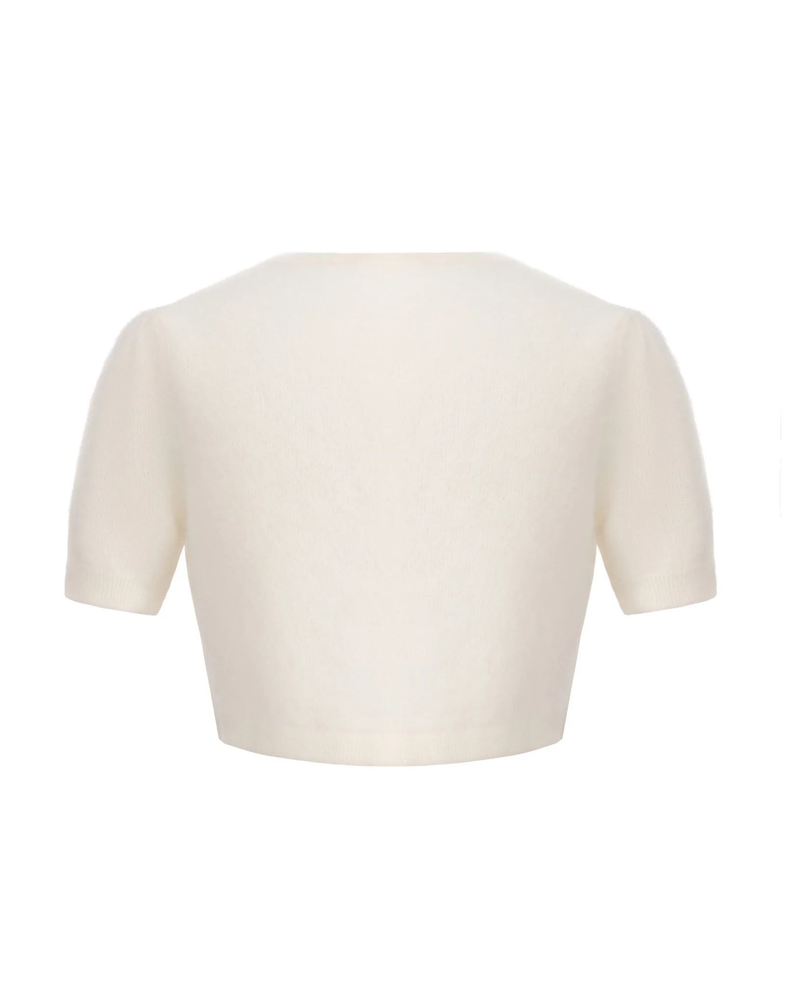 Elara Knitted Cropped Cardigan (White) - Image 10
