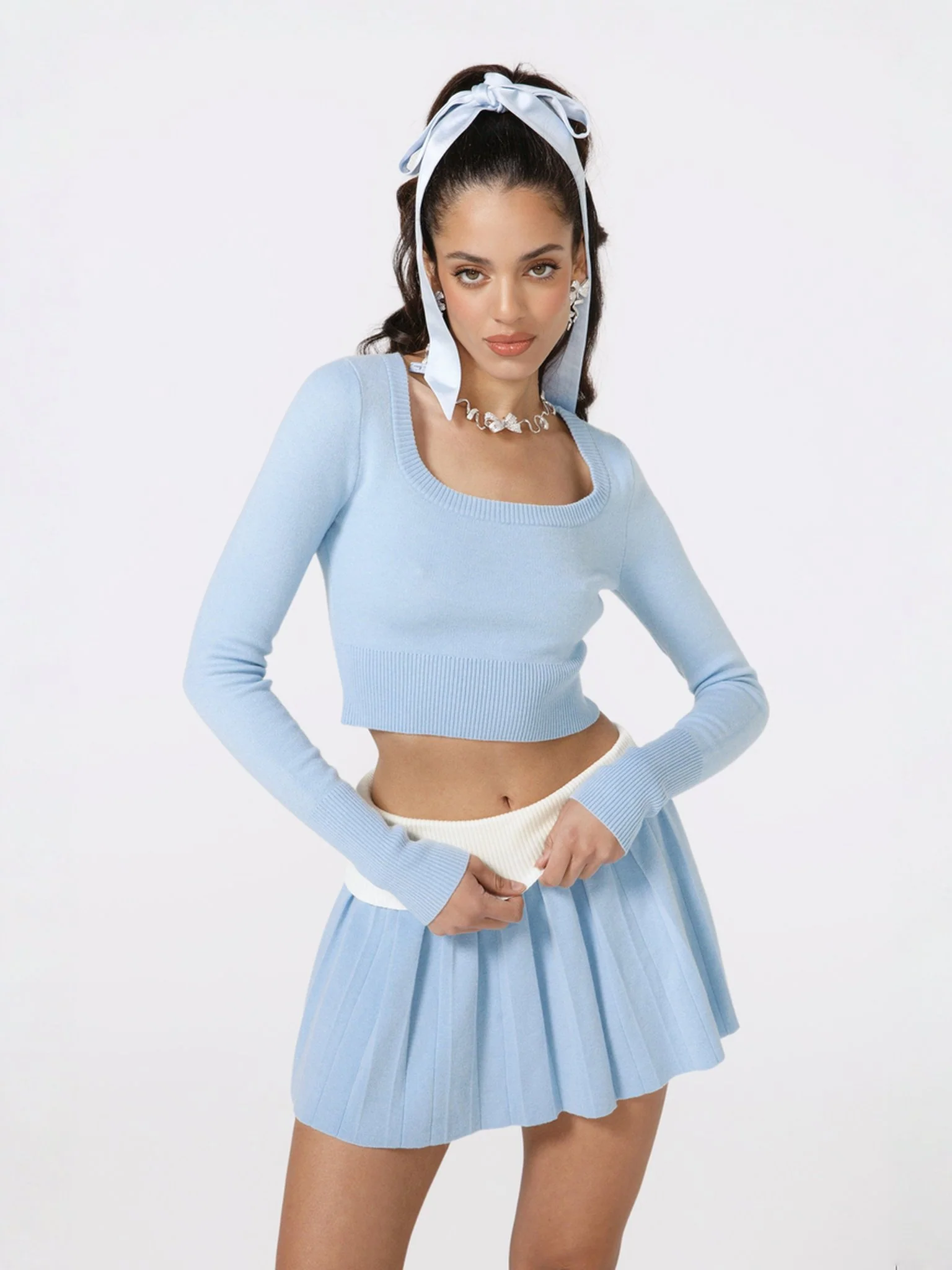 Ella Knit Set (Blue) (Final Sale)