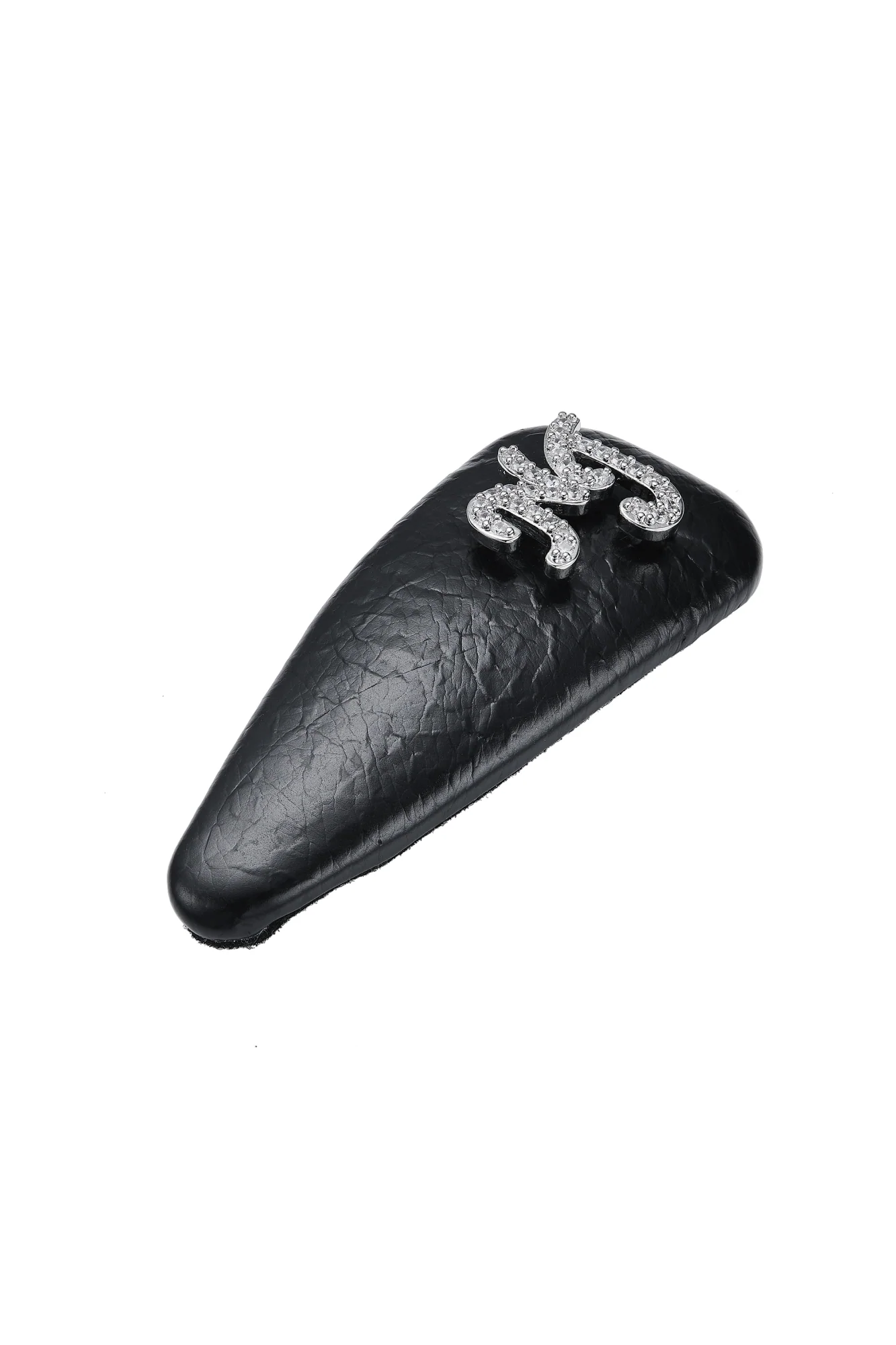 Eloise Crystal-Detail Black Leather Hair Clip Set - Image 2