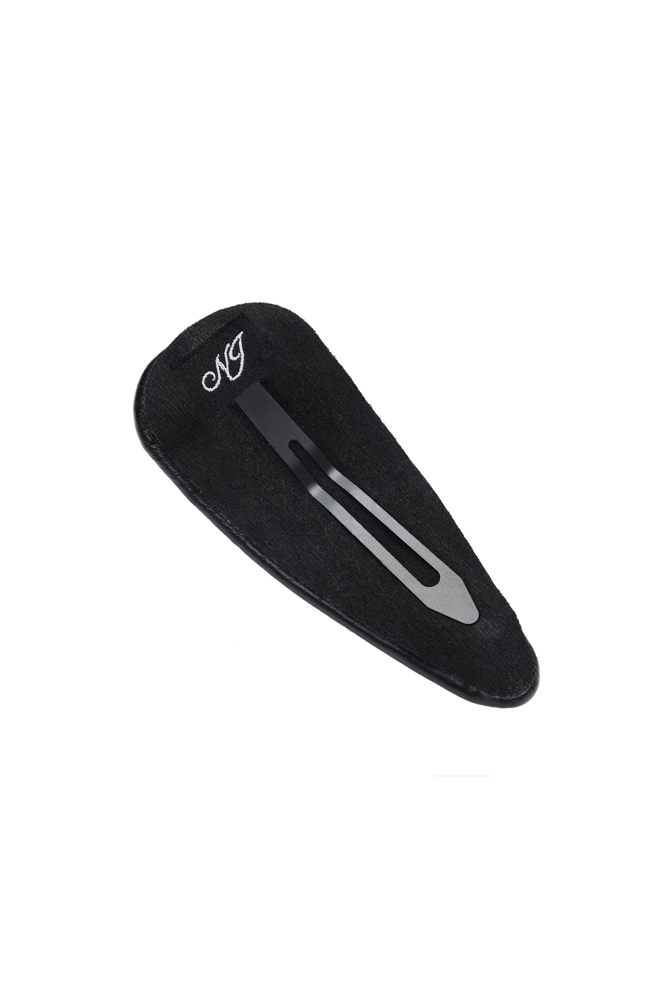 Eloise Crystal-Detail Black Leather Hair Clip Set - Image 3