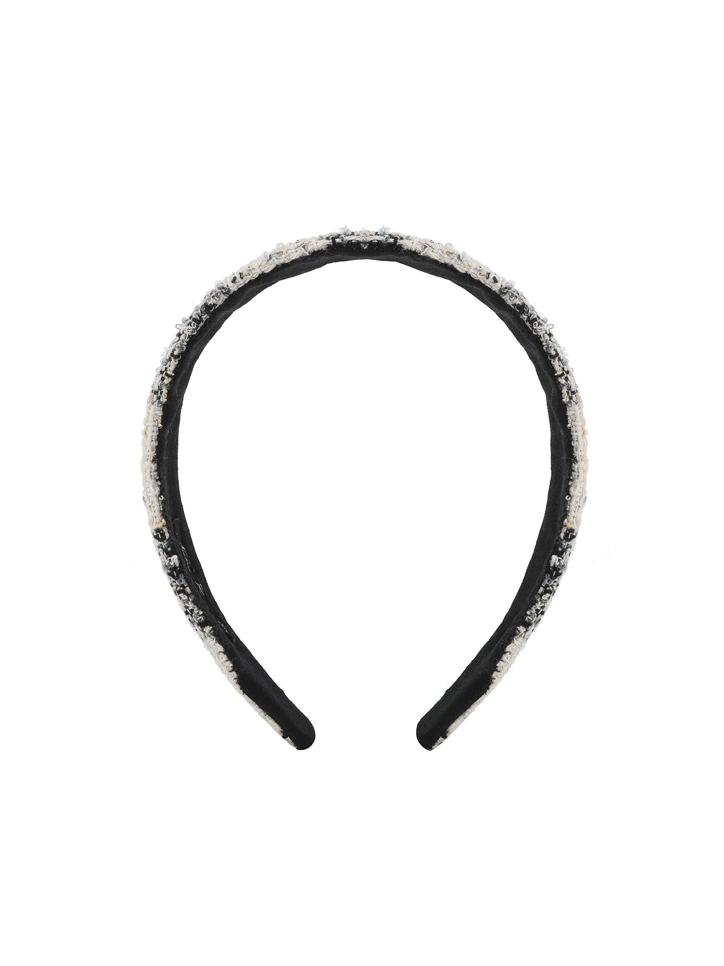 Elsa Woven Black Checkered Knit Headband - Image 3