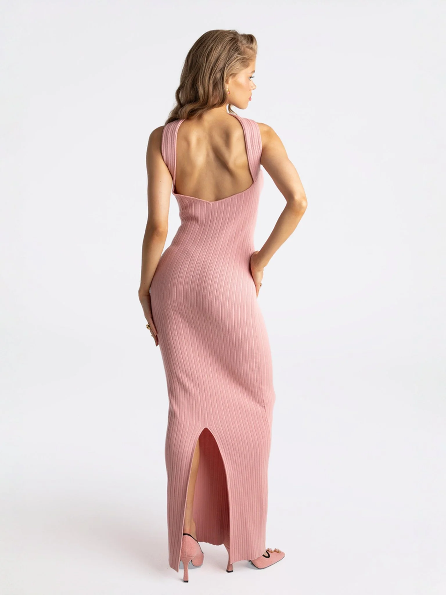 Estelle Knit Dress (Pink) (Final Sale) - Image 6