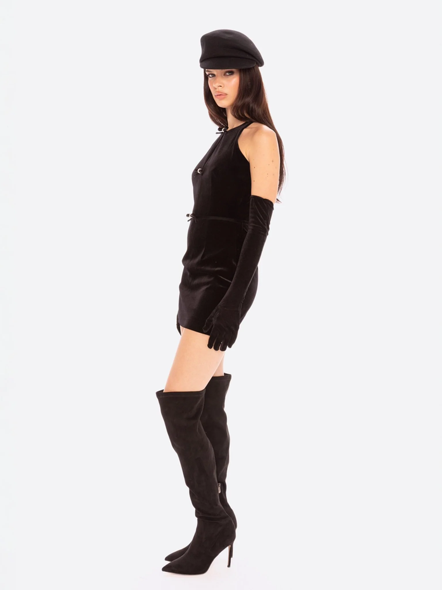 Estelle Velvet Mini Dress - Image 4