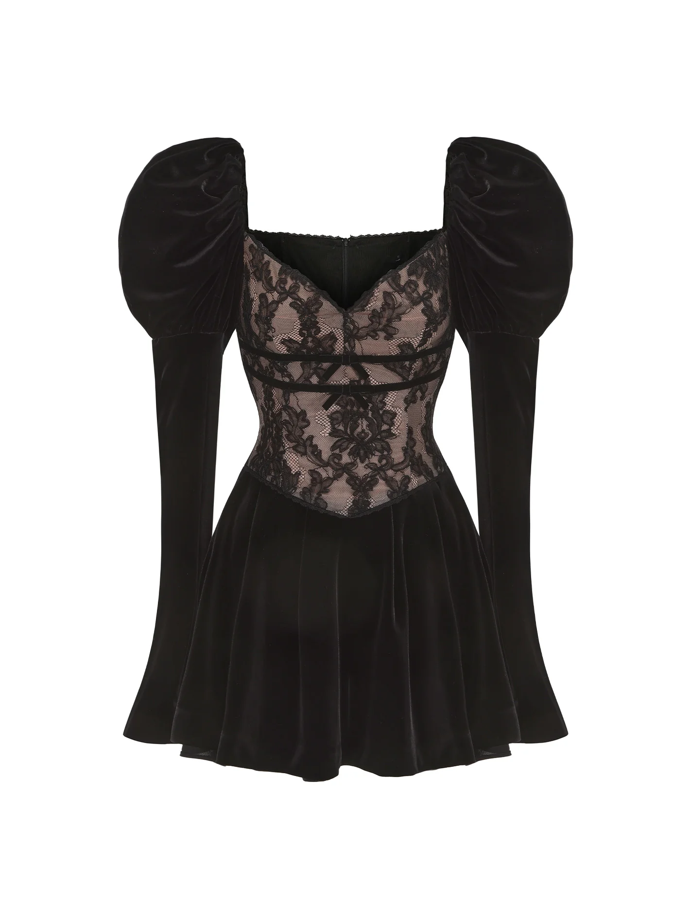 Evelyn Velvet Dress (Black) (Final Sale)