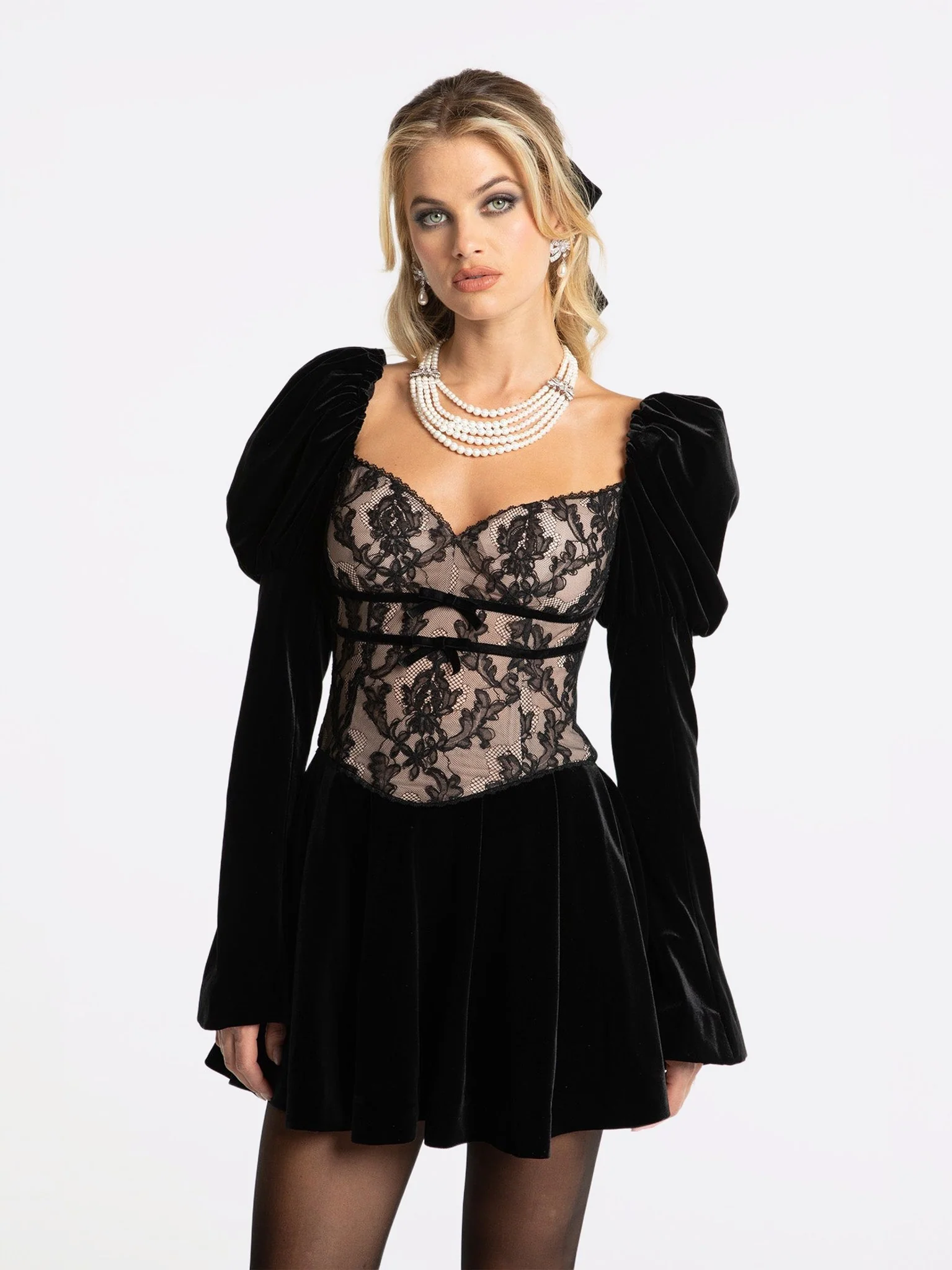 Evelyn Velvet Dress (Black) (Final Sale) - Image 6