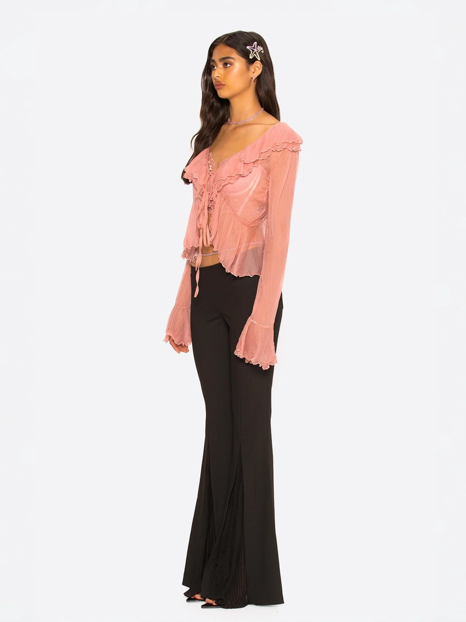 Gabriella Cardigan Top (Pink) - Image 4