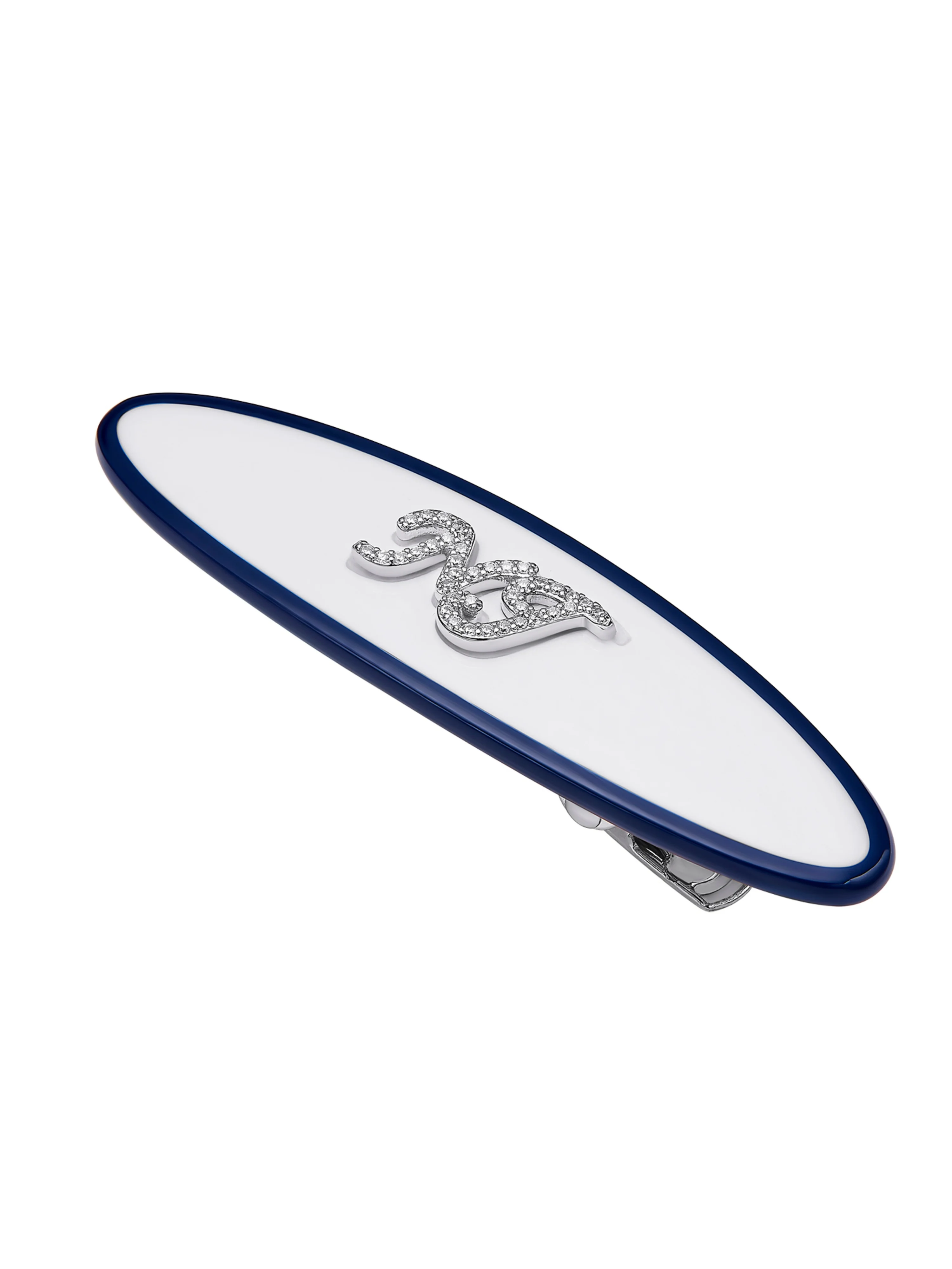 Giana Oval White Hair Clip - Image 2