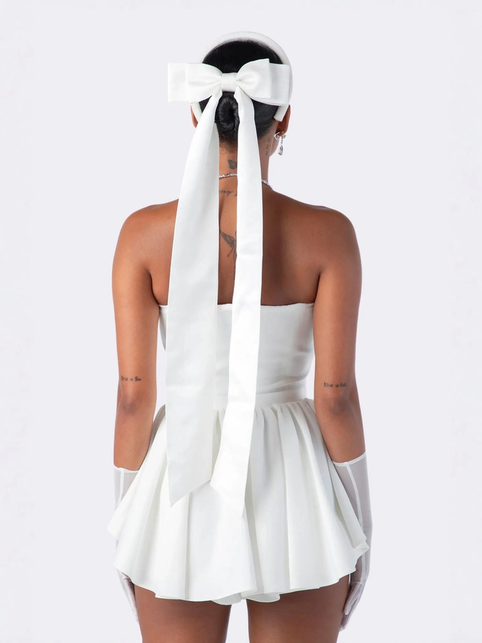 Giselle Bow Jumpsuit (White) - Image 9