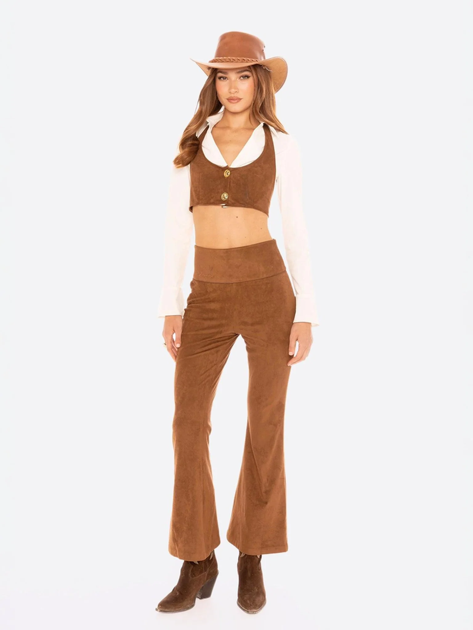 Hailey Flared Pants (Brown) - Image 6