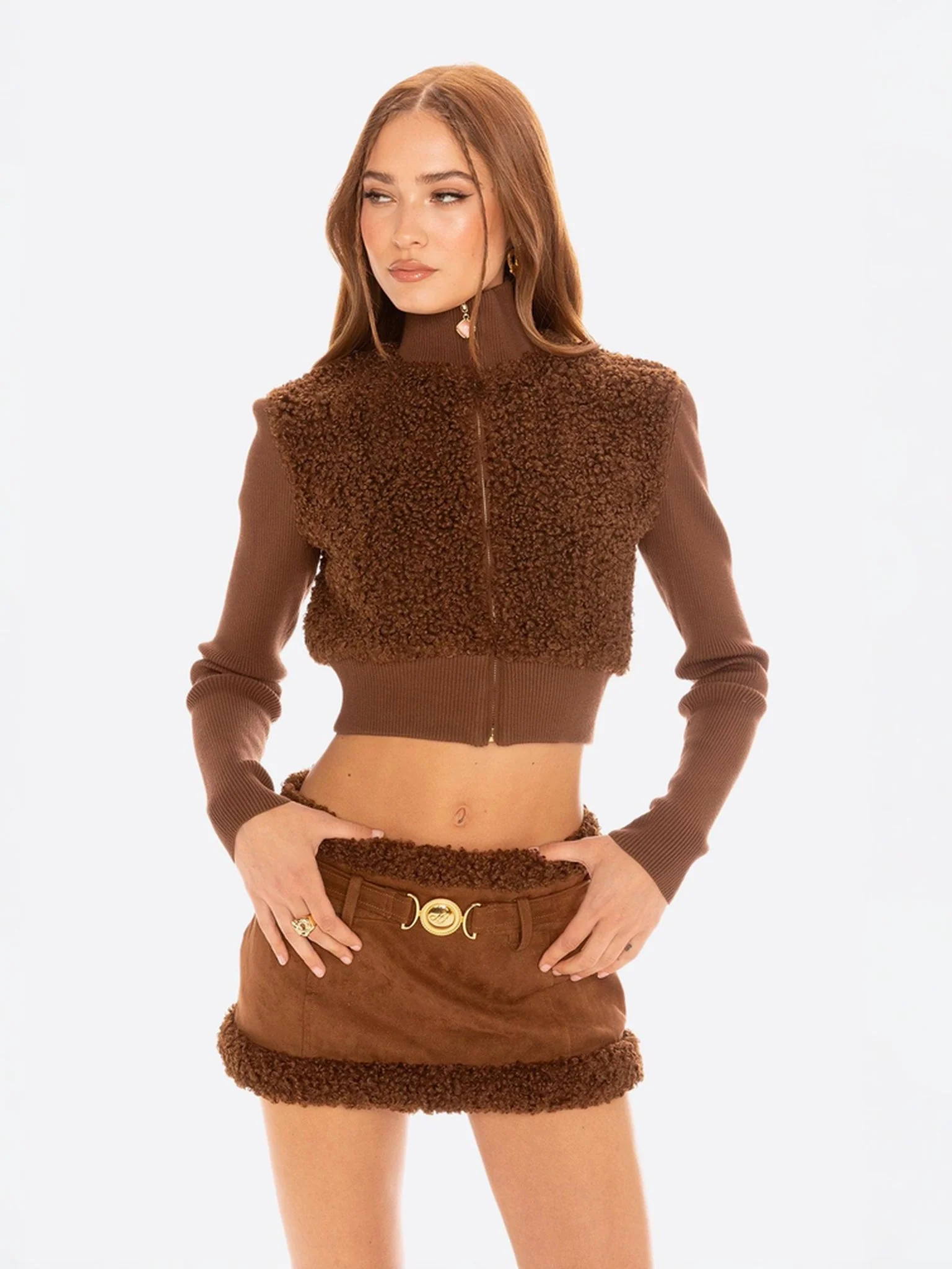 Hailey Knit Jacket (Brown)