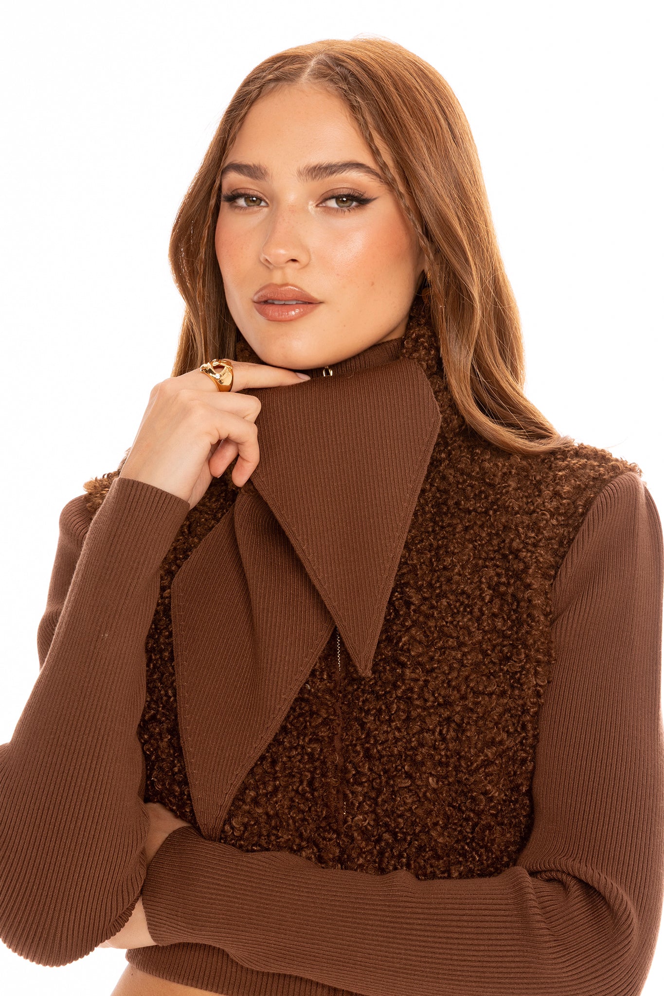 Hailey Knit Jacket (Brown) - Image 5