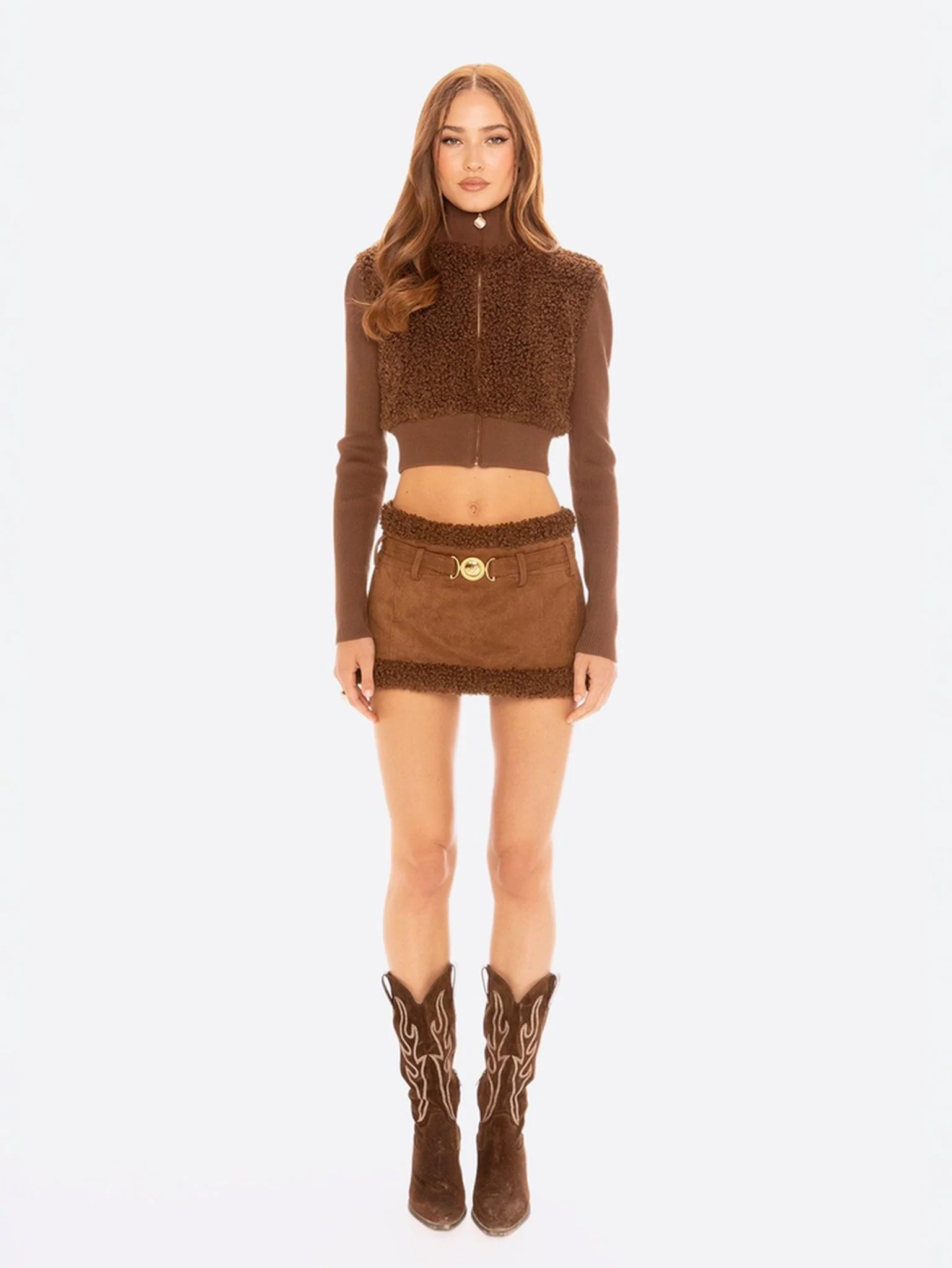 Hailey Knit Jacket (Brown) - Image 6
