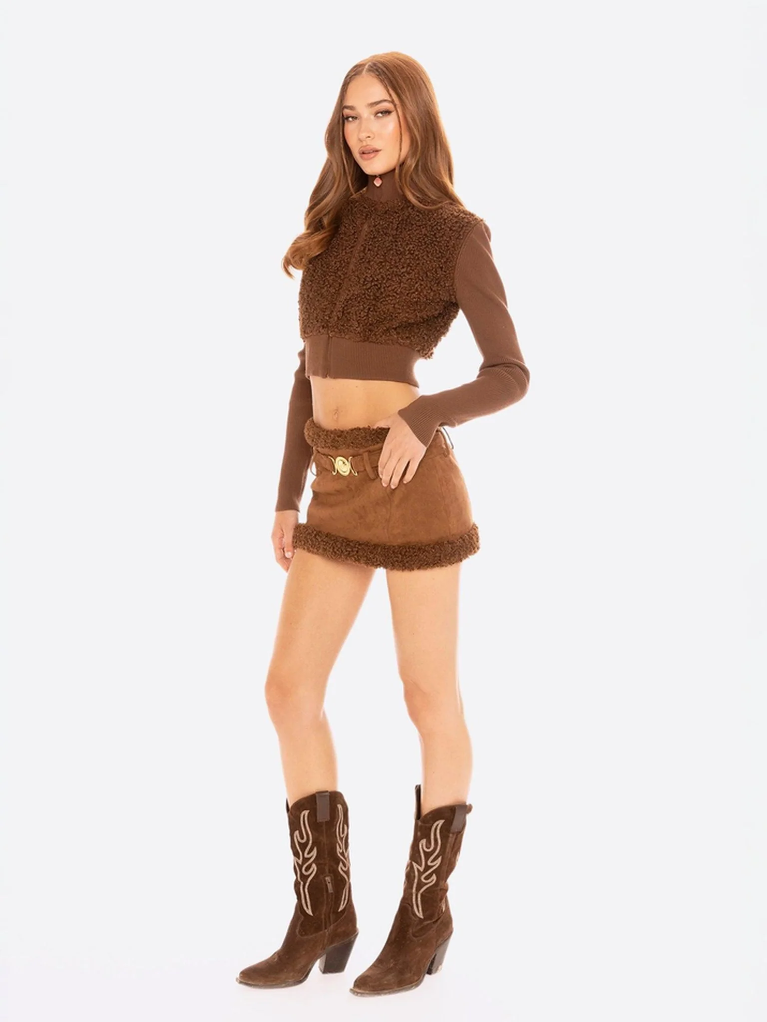 Hailey Knit Jacket (Brown) - Image 7