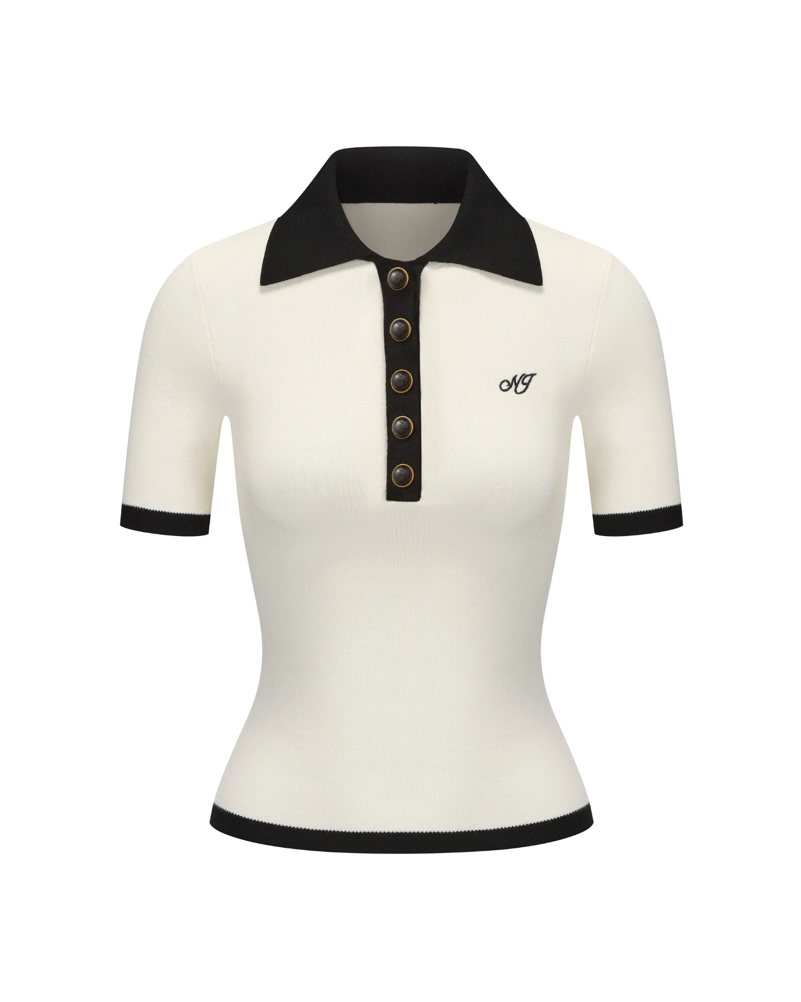 Hazel Polo Top (White) - Image 8