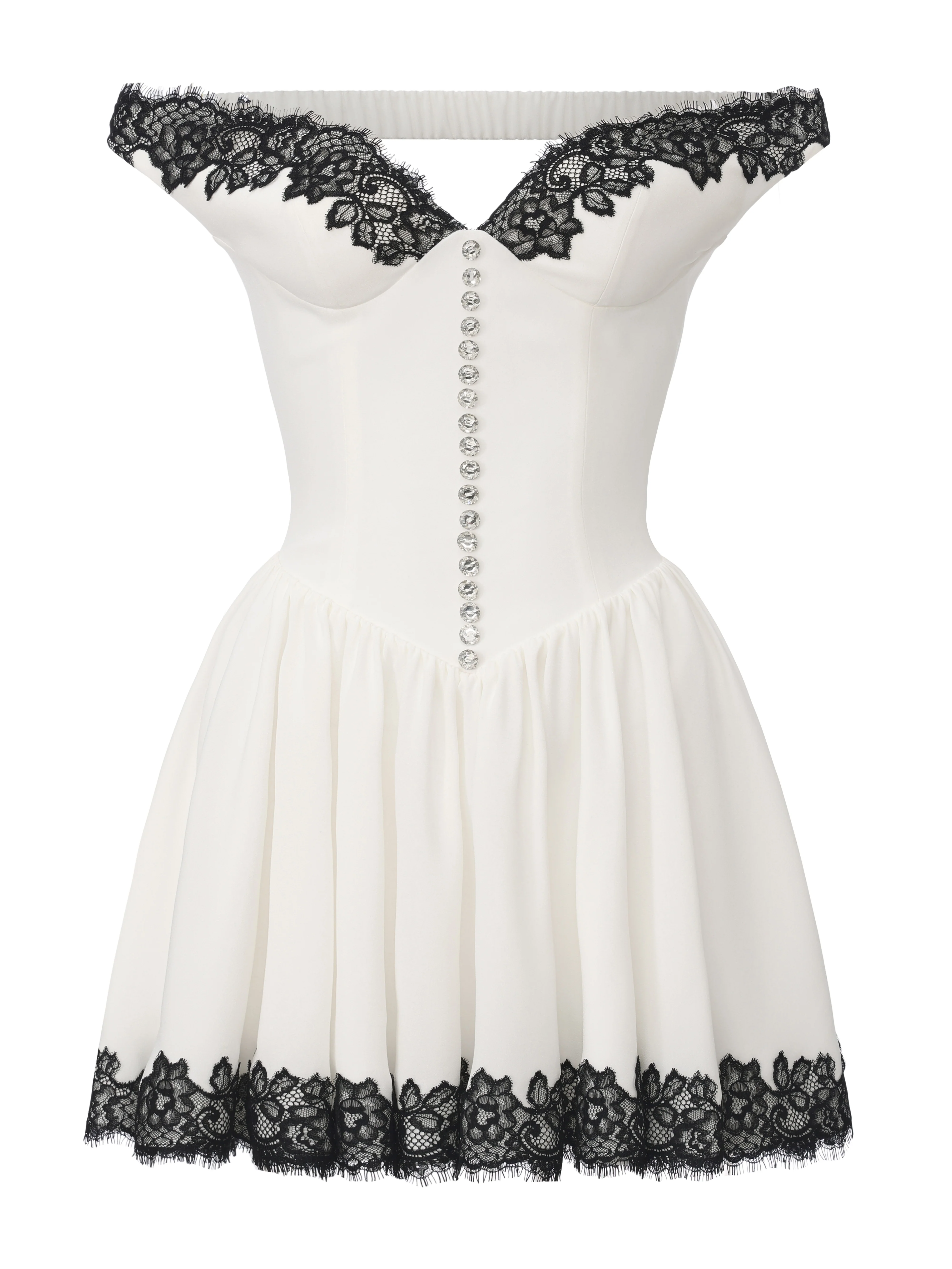 Isabela Lace Trim Off-Shoulder Mini Dress - Image 12
