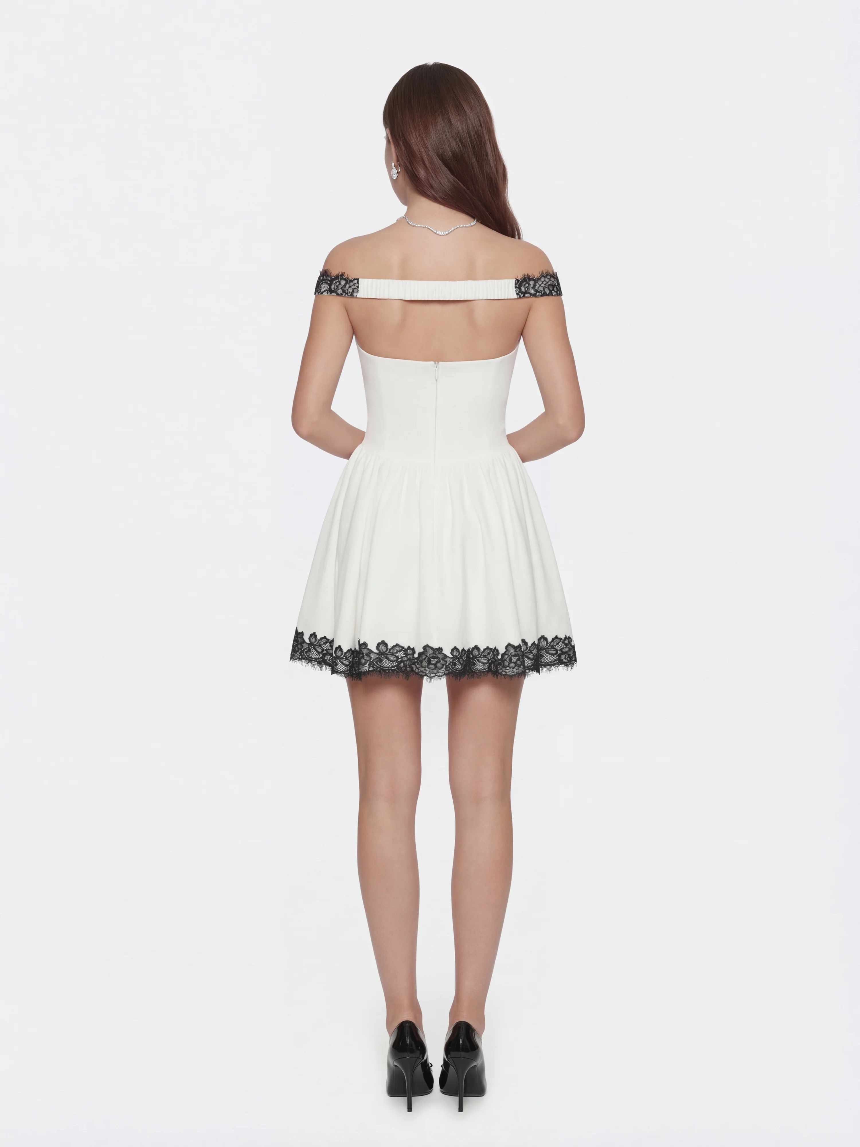 Isabela Lace Trim Off-Shoulder Mini Dress - Image 6