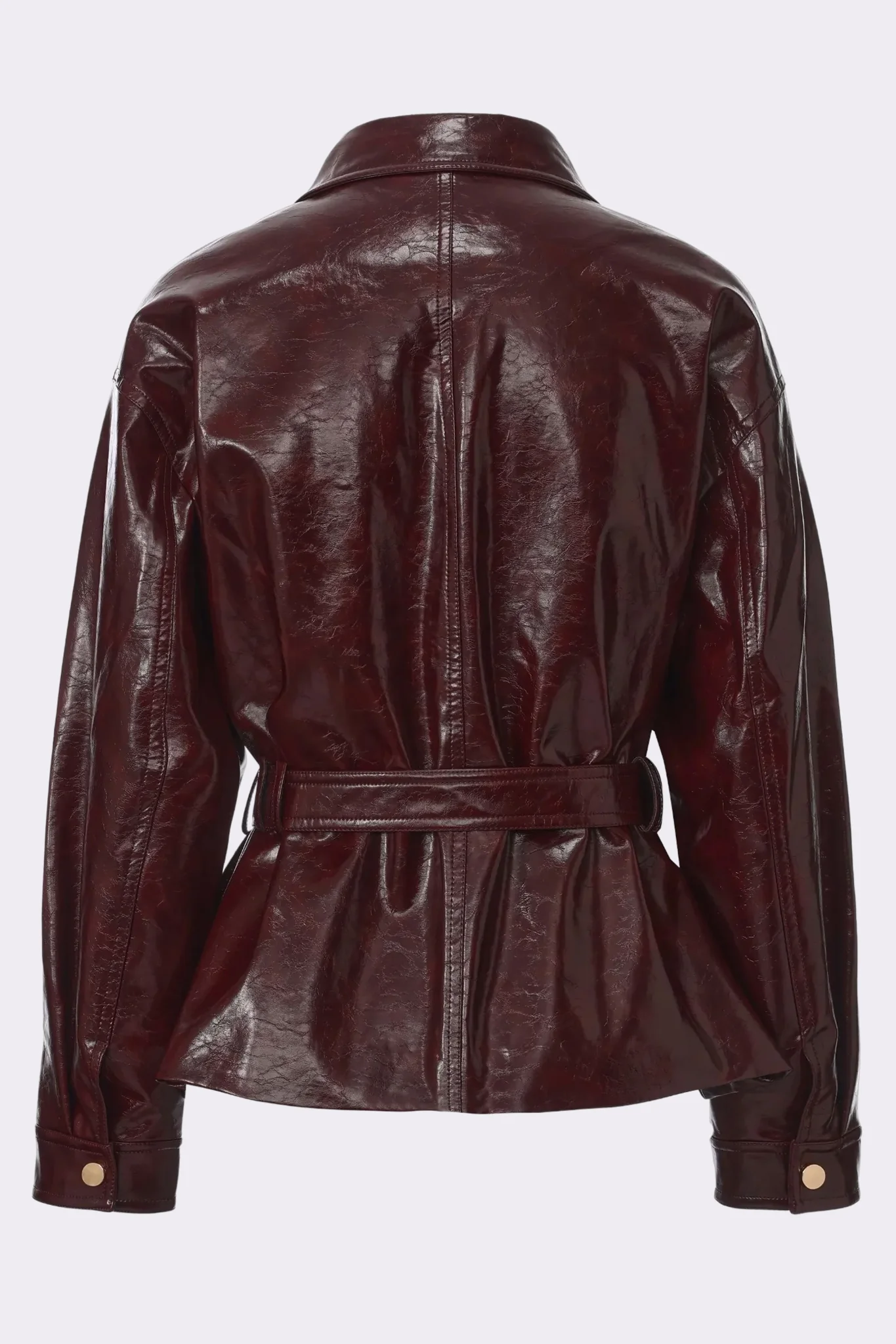Isabella Vegan Leather Jacket (Claret) - Image 10