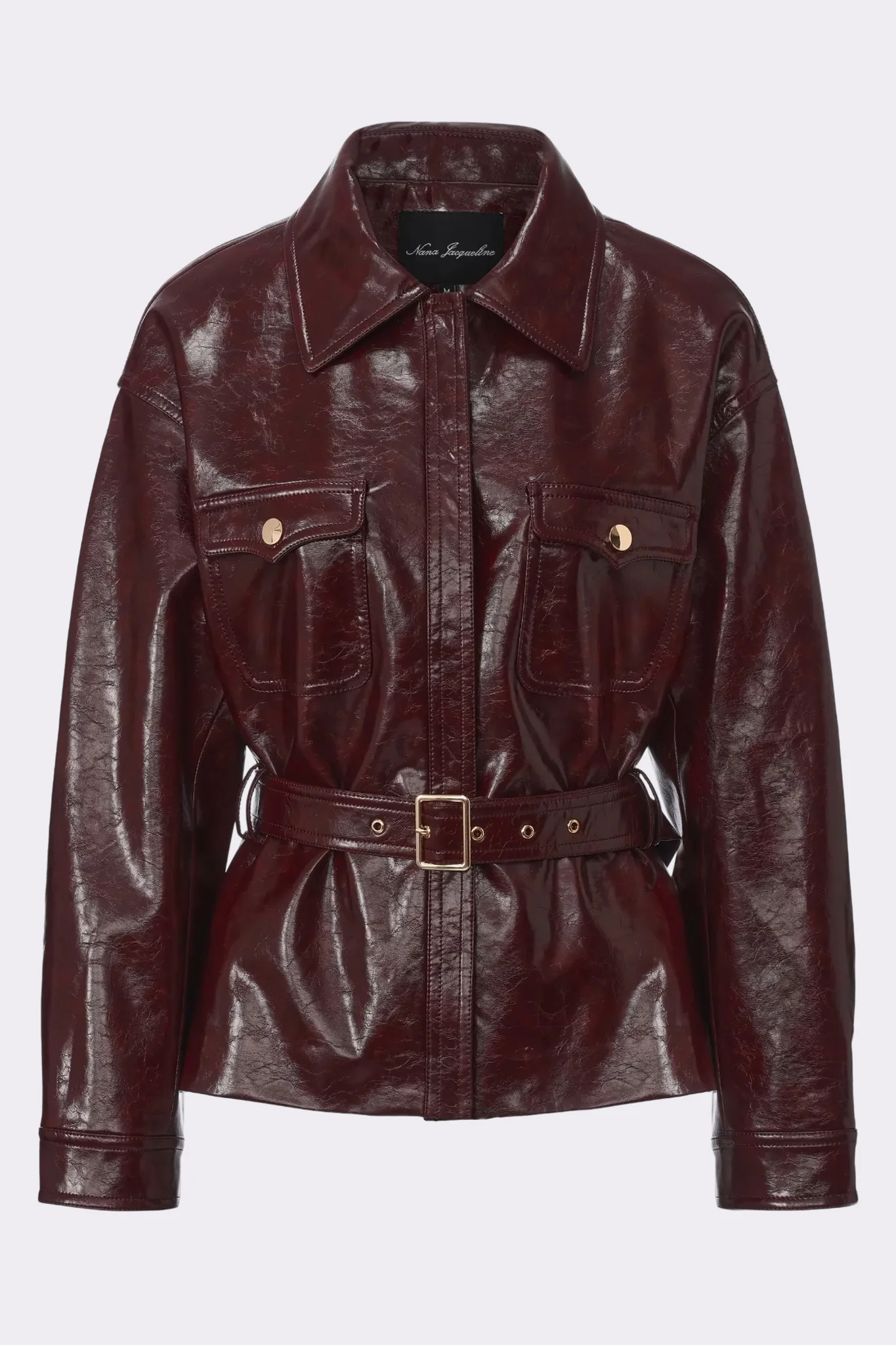 Isabella Vegan Leather Jacket (Claret) - Image 9