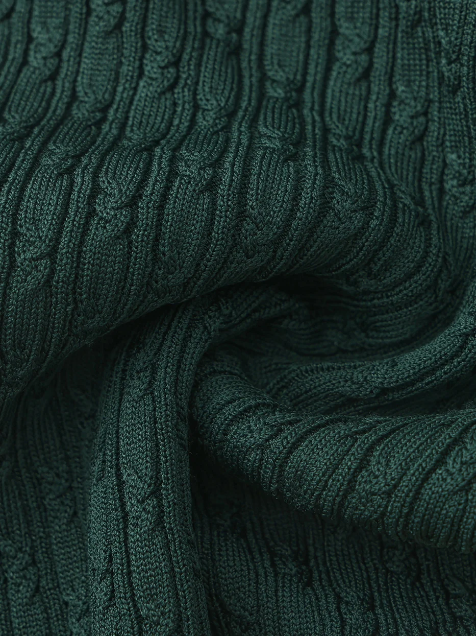 Ivy Colorblock Deep Green Knit Mini Dress - Image 10